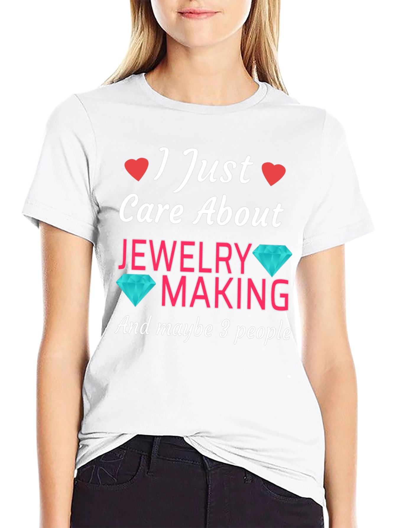 Black Jewelry Making T-Shirt: I Just Care About Jewelry Making view 9