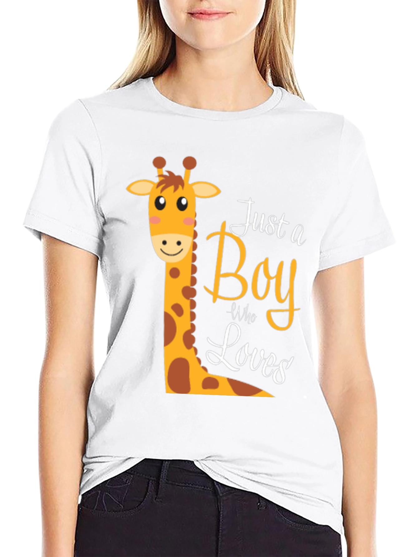 Black Boy Giraffe Graphic T-Shirt - Fun & Stylish Tee view 9