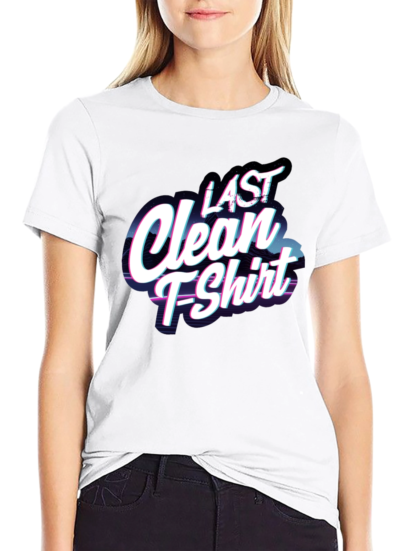 Black Last Clean T-Shirt - Funny Graphic Tee view 9