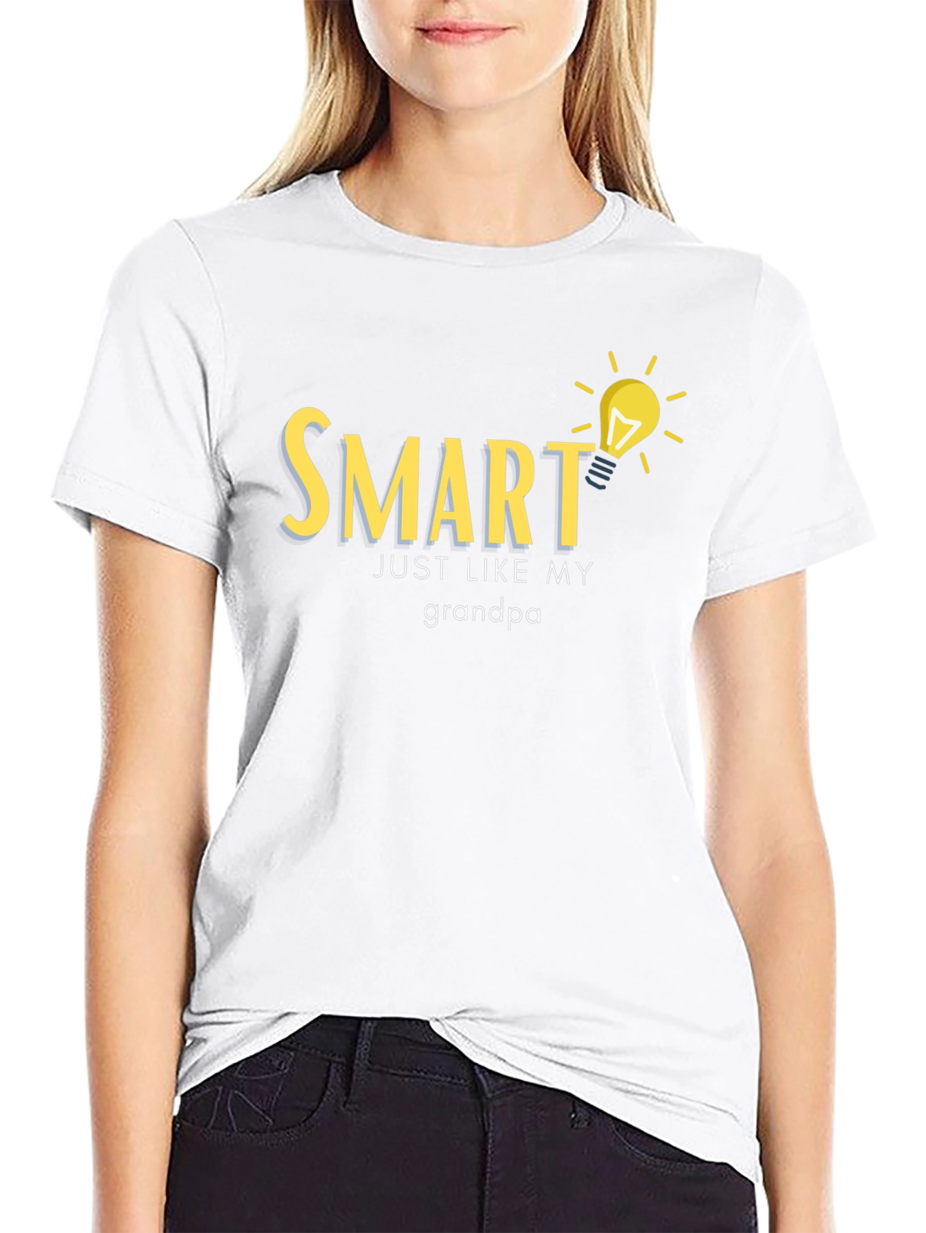 Black Smart Like Grandpa T-Shirt - Clever Design view 9