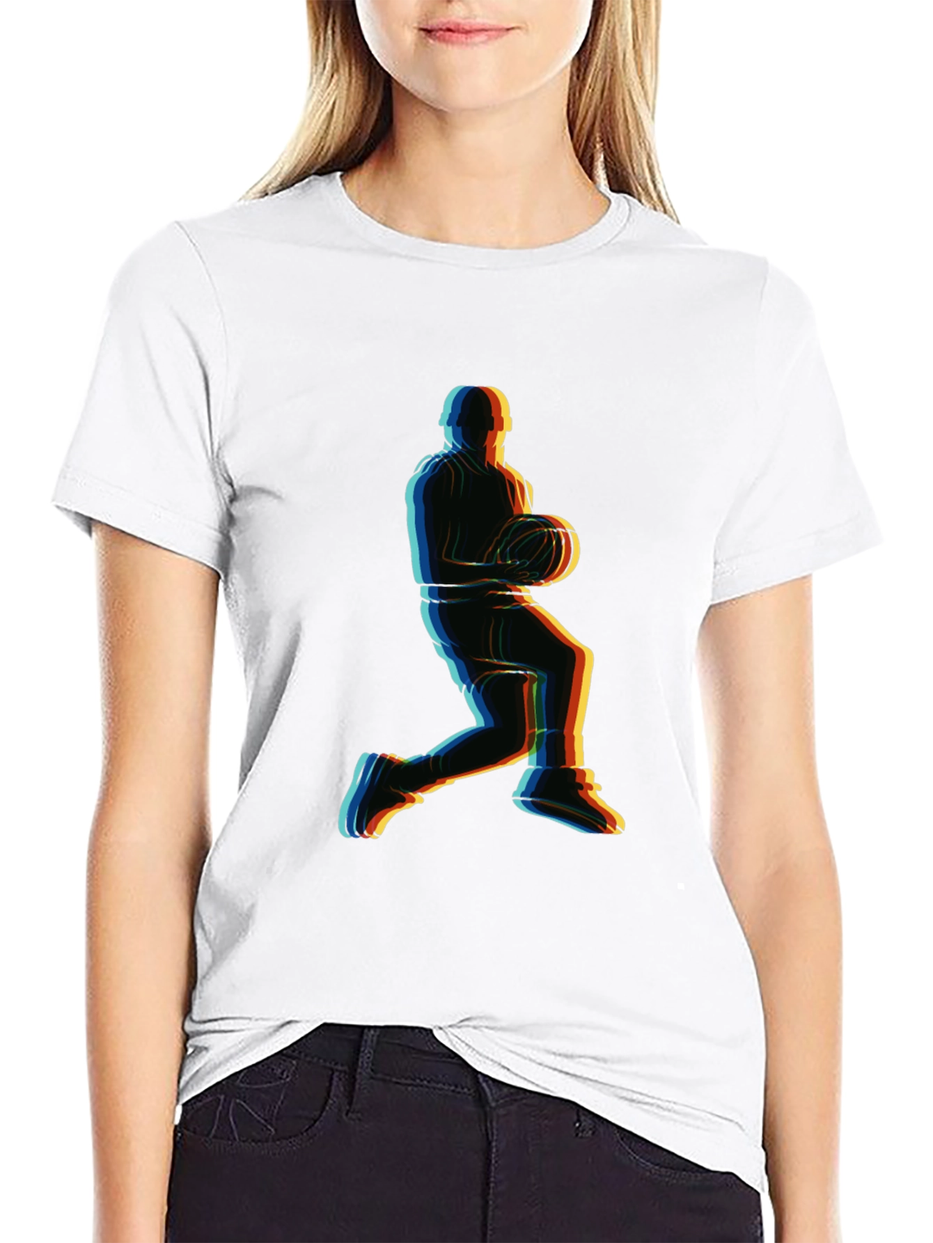 Black Basketball Player Graphic Tee - Retro Style view 9