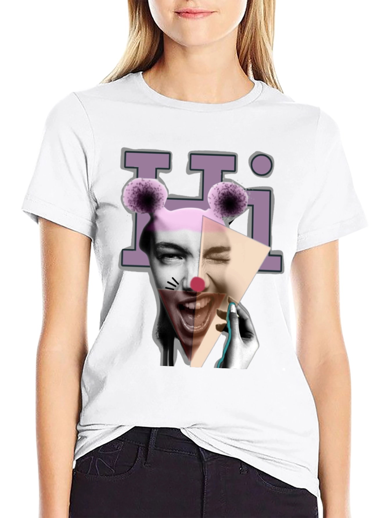 Black Clowncore Graphic Print Black T-Shirt view 9