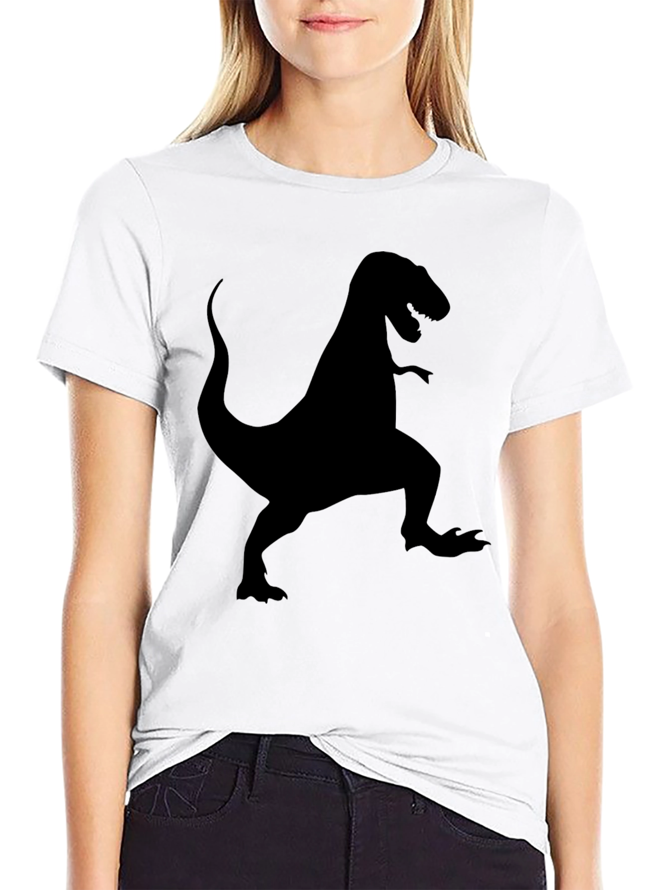 Black Dinosaur T-Shirt - Men's Black Graphic Tee view 9