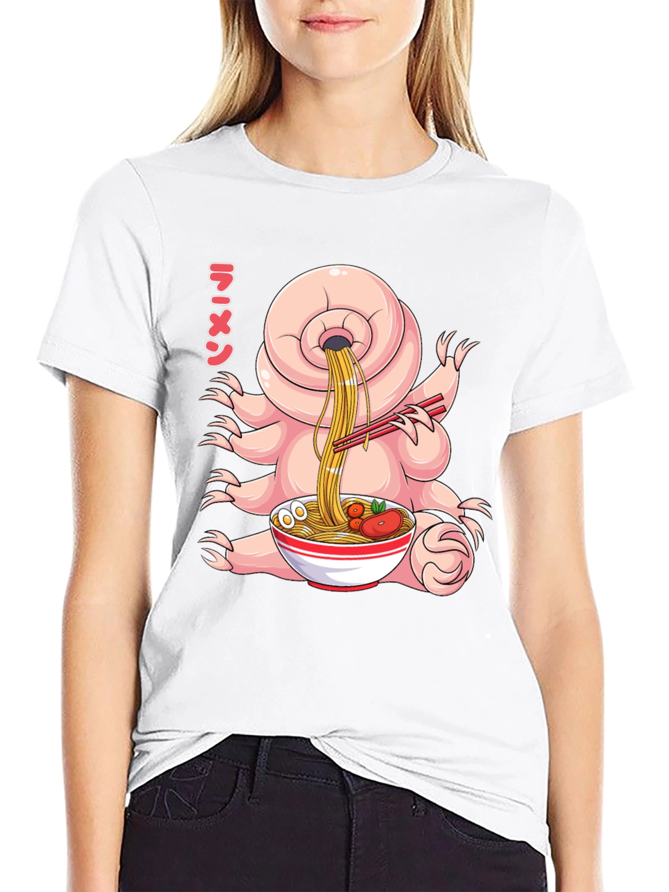 Black Ramen Tardigrade T-Shirt - Funny Graphic Tee view 9