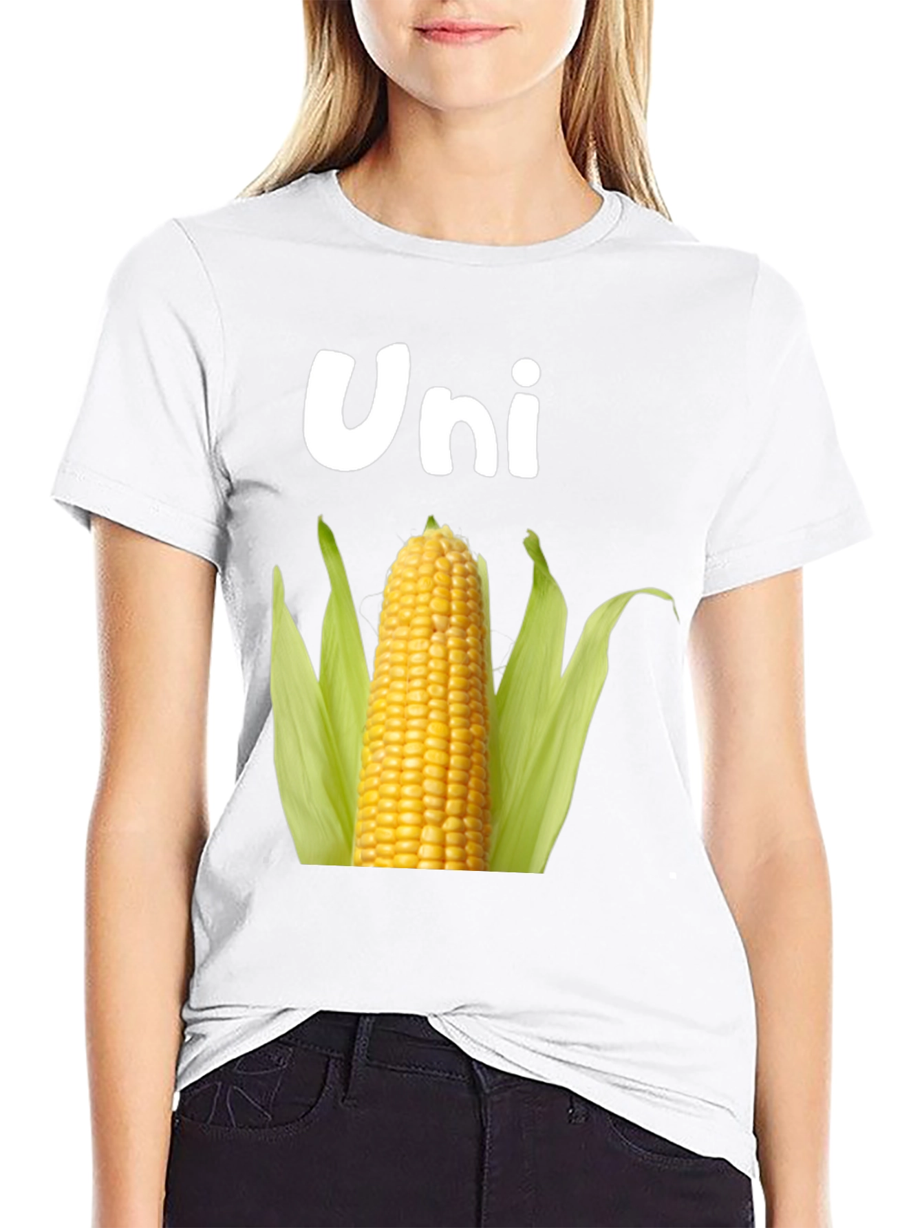 Black Uni Corn T-Shirt - Novelty Food Pun Tee view 9