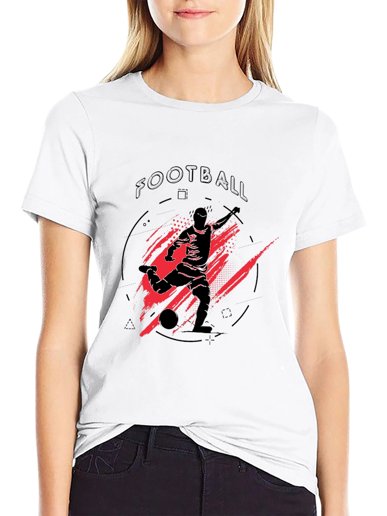 Black Football Graphic Tee - Black Sports T-Shirt view 9