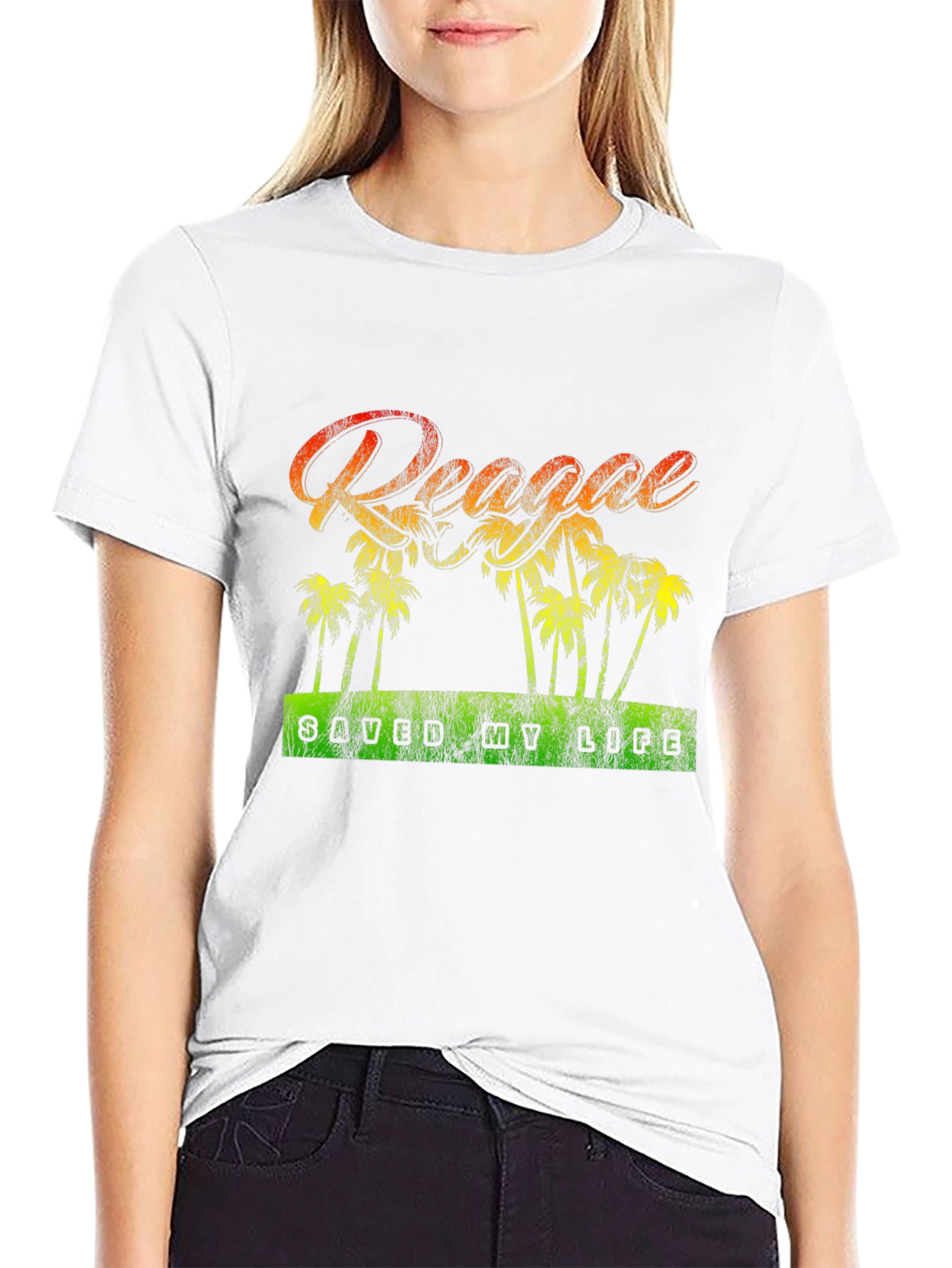 Reggae Saved My Life Black Graphic T-Shirt - 9