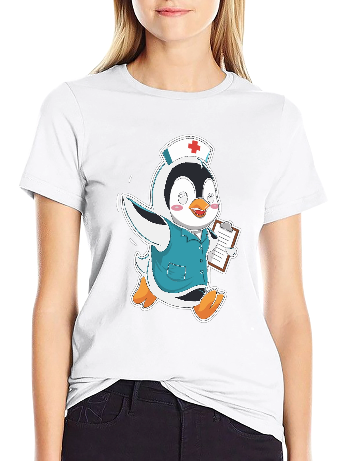 Black Nurse Penguin T-Shirt view 9