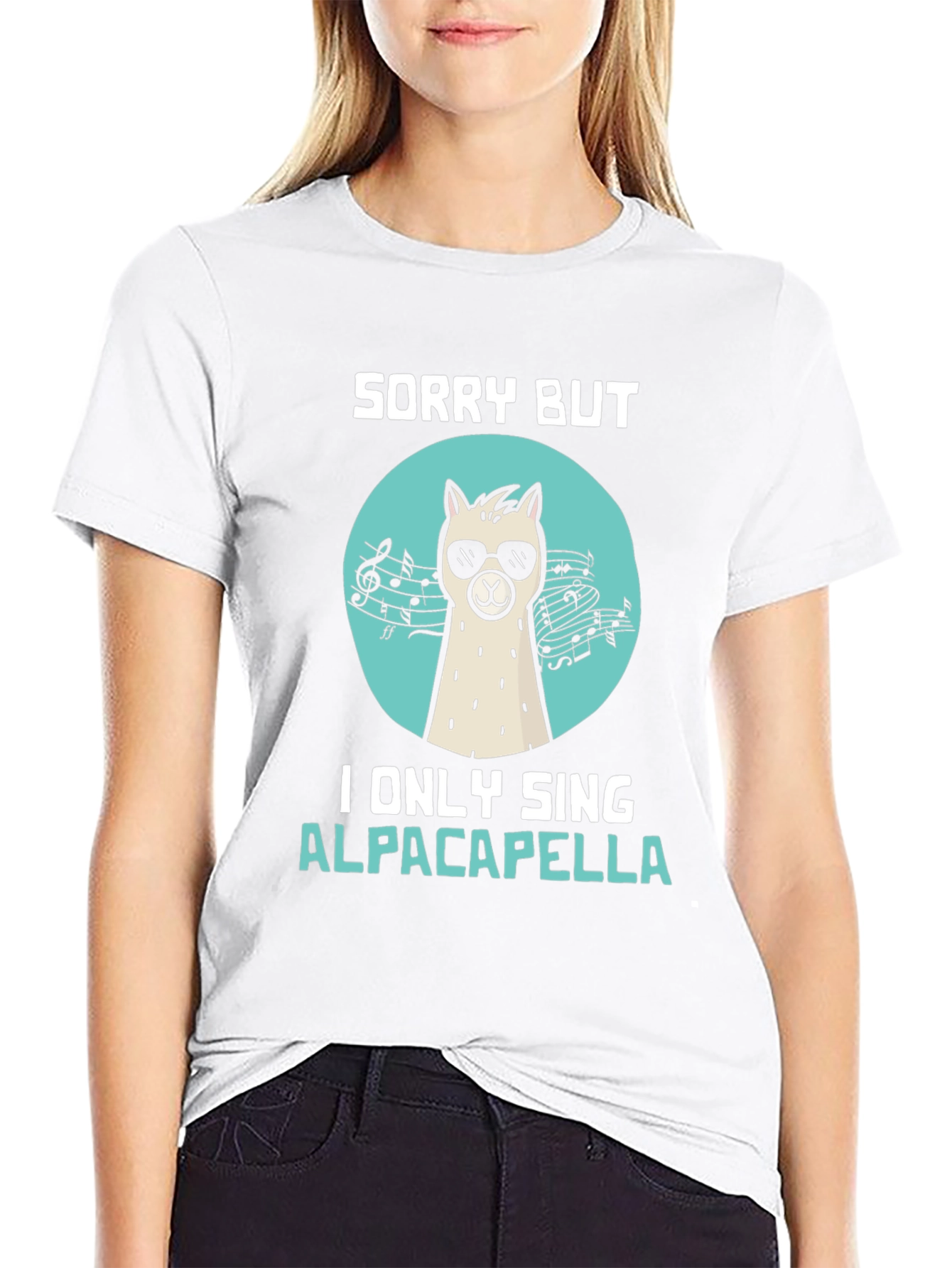 Black Alpaca-pella T-Shirt: Funny Music Lover Tee view 9