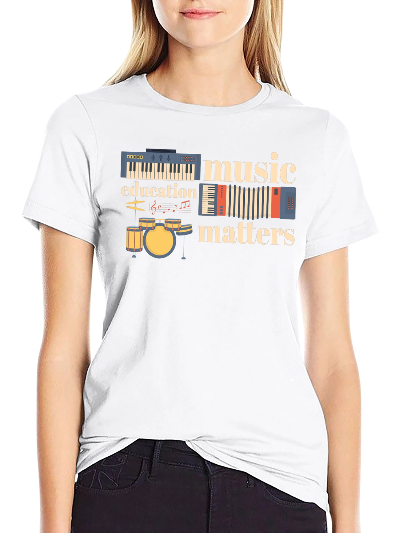 Black Music Education Matters Graphic T-Shirt view 9
