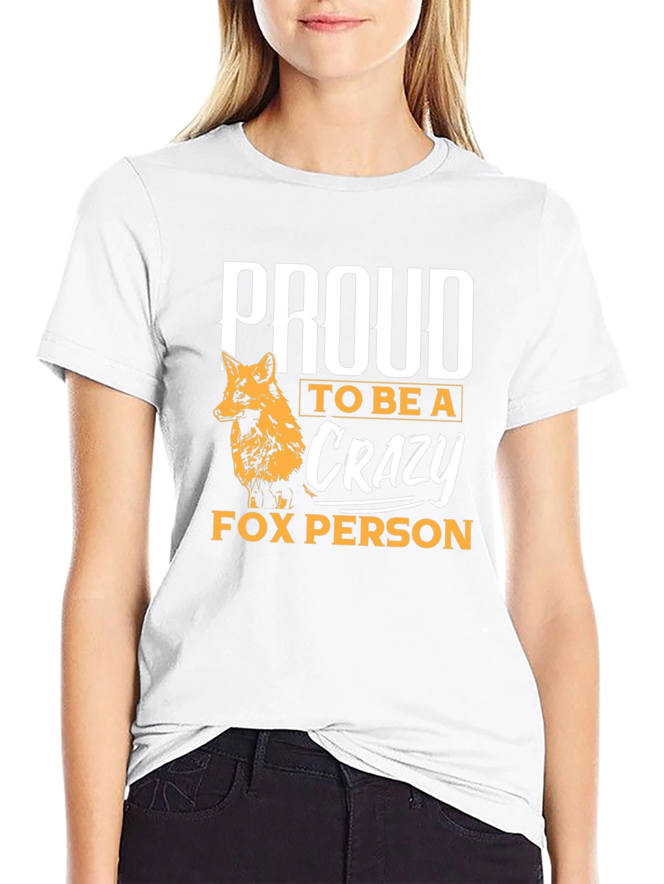 Black Proud Crazy Fox Person T-Shirt - Unique Design view 9