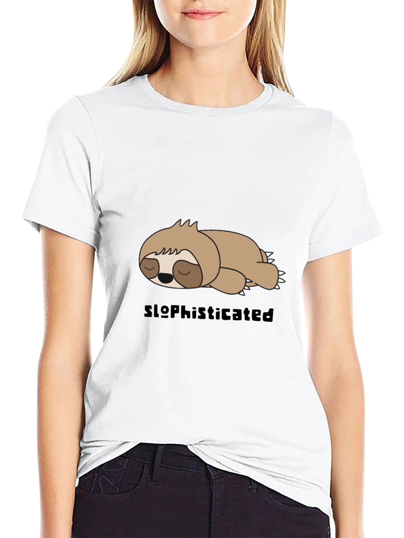 Black Sloth Sophisticated Graphic T-Shirt view 9