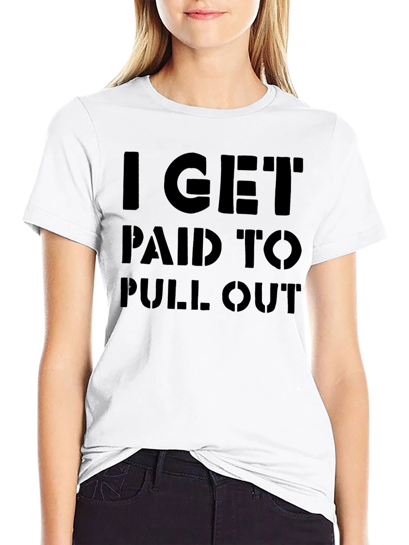 Black I Get Paid To Pull Out Funny Graphic T-Shirt view 9
