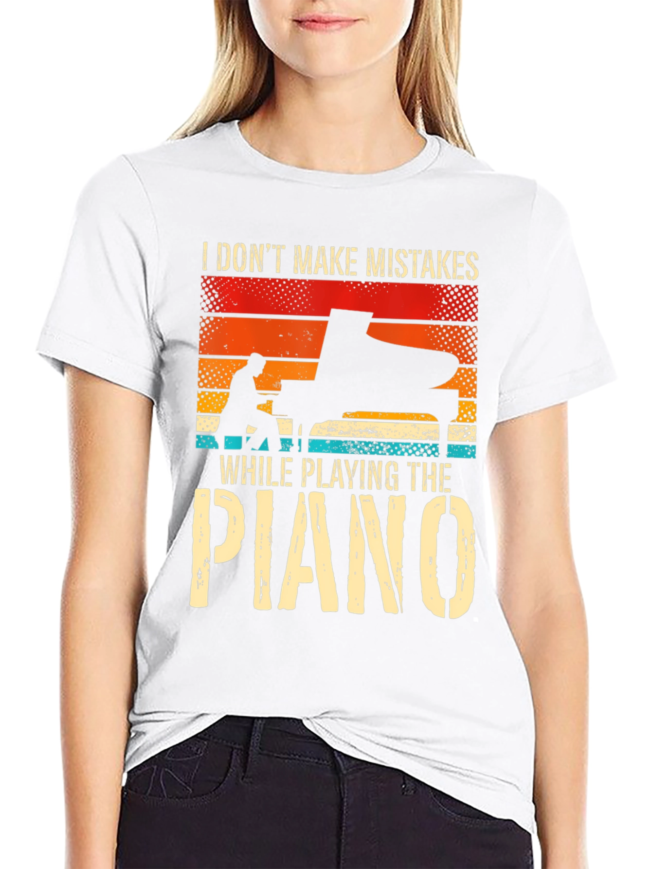 Black Piano Player T-Shirt: I Don't Make Mistakes view 9