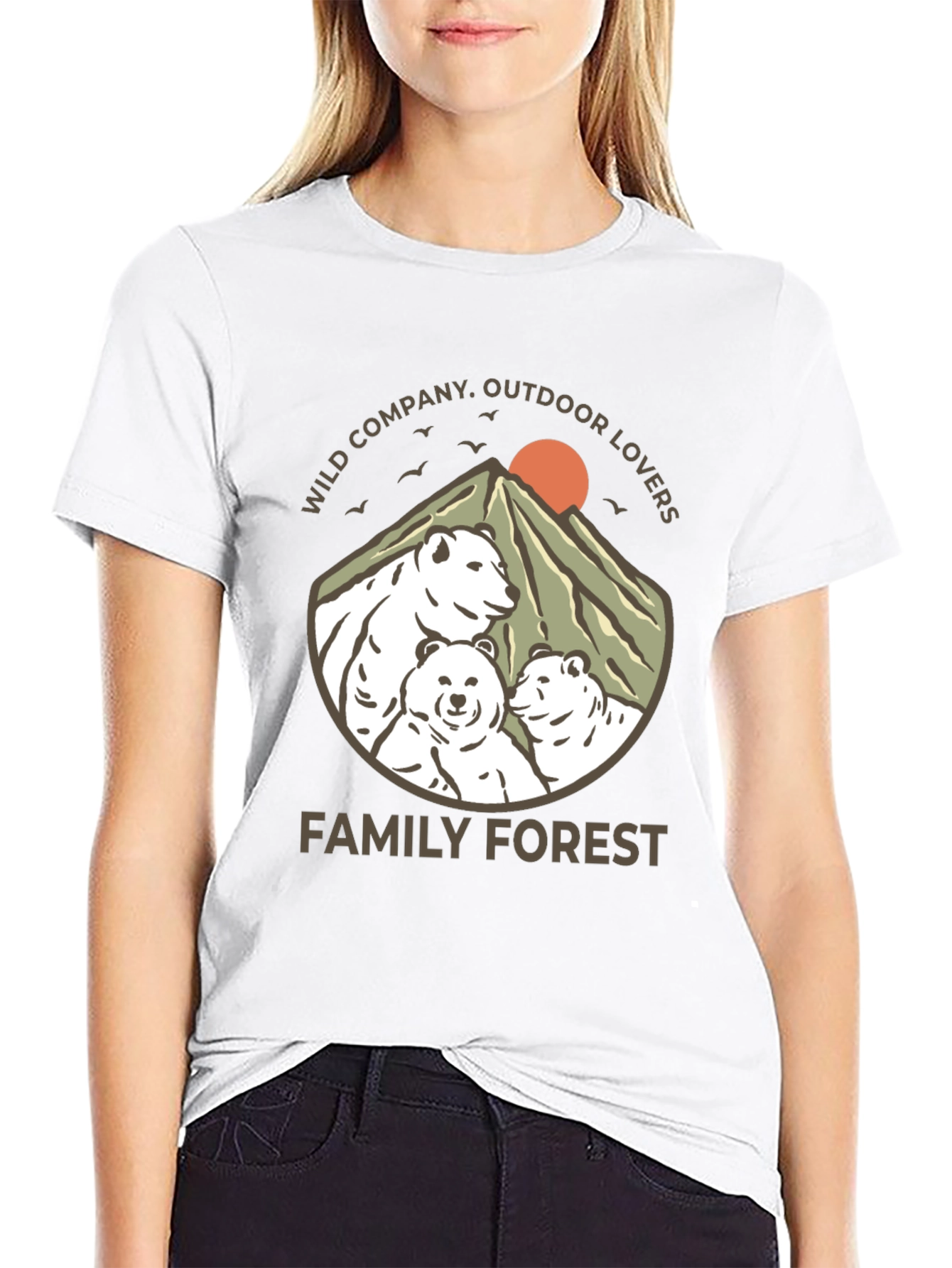 Black Family Forest Bear Graphic T-Shirt view 9