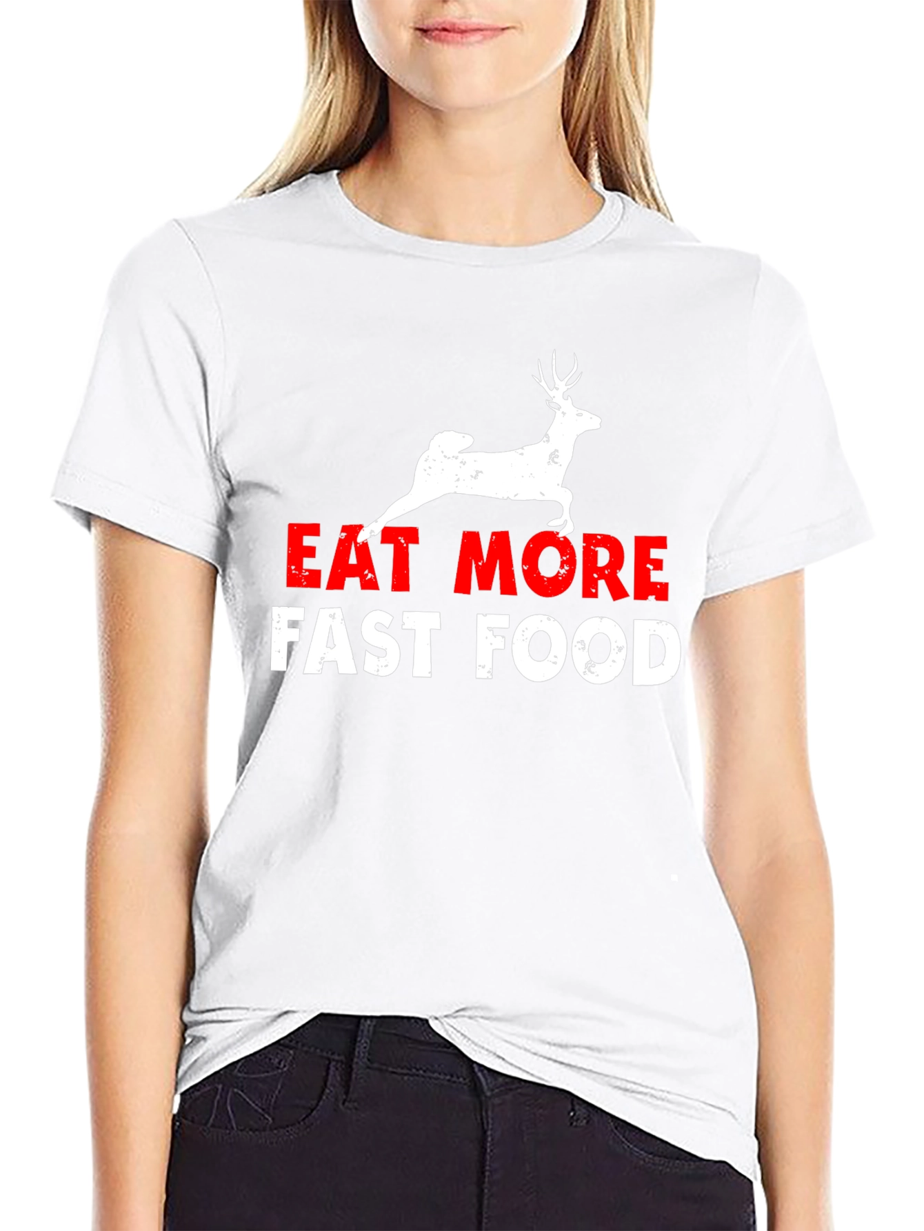Black Eat More Fast Food Black Graphic Tee view 9