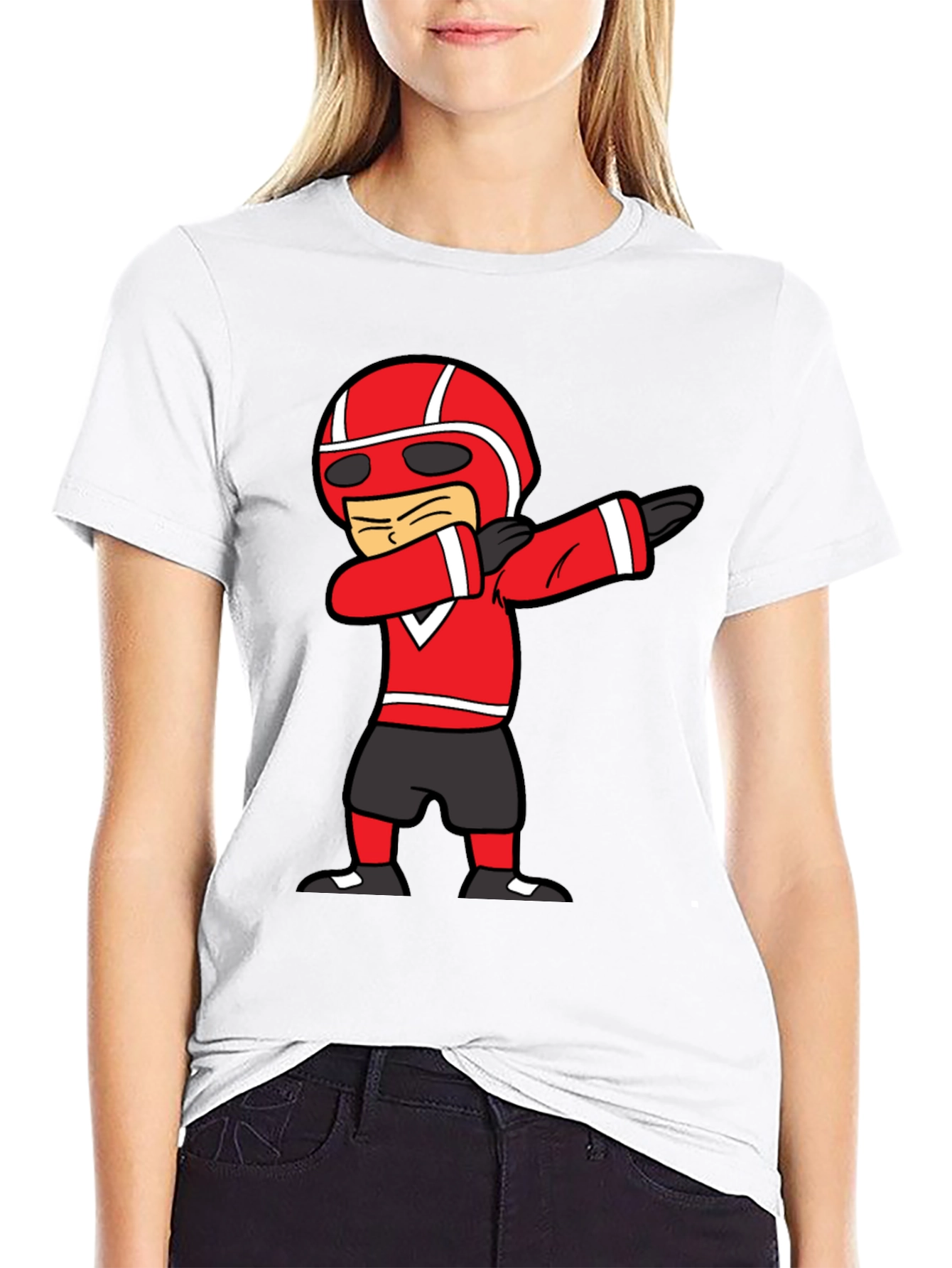 Black Dabbing Cartoon Racer Black T-Shirt view 9