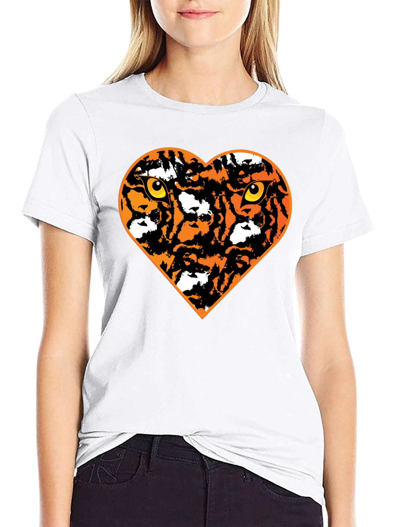 Black Tiger Heart Graphic T-Shirt - Black view 9