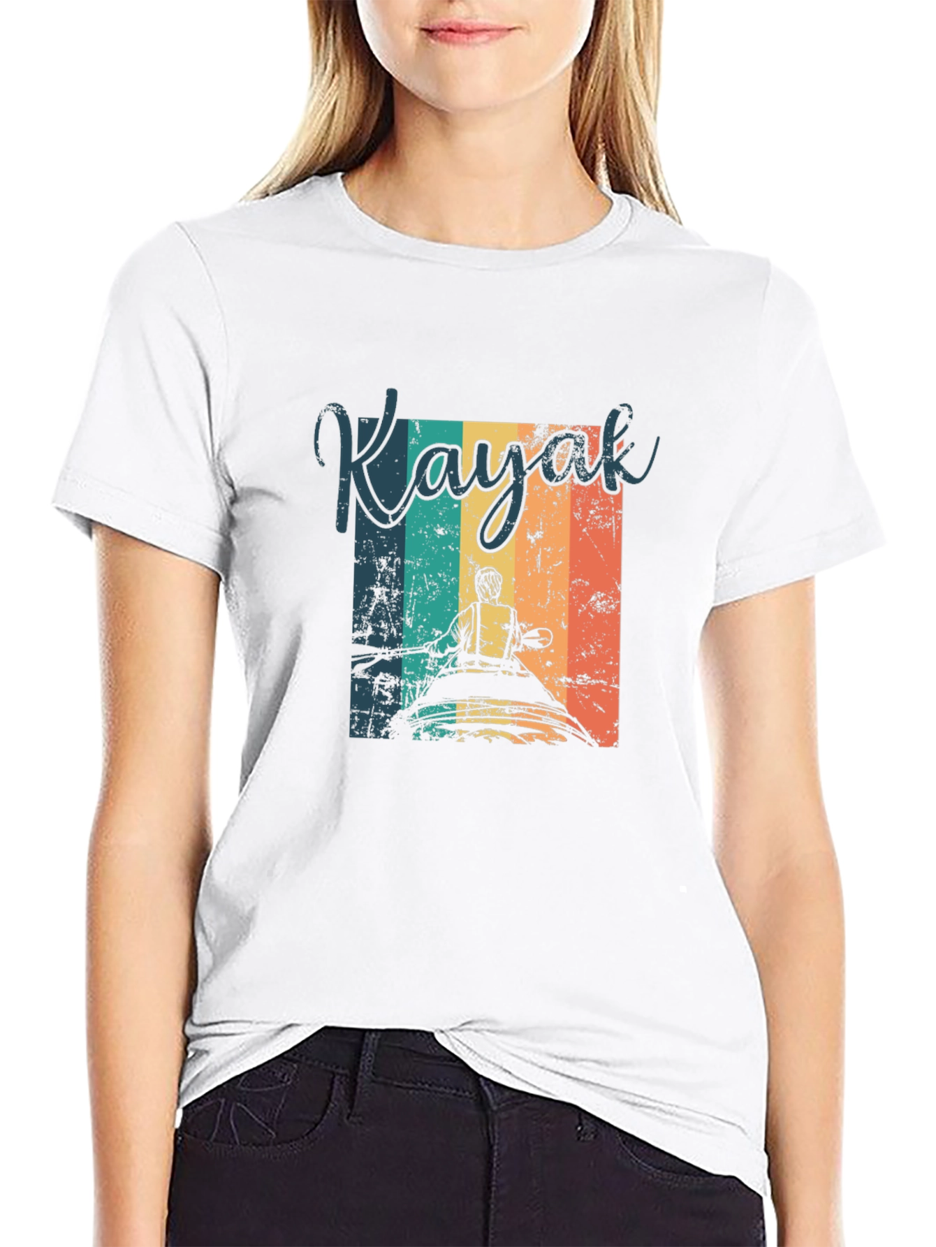 Black Vintage Kayak T-Shirt - Retro Paddling Tee view 9