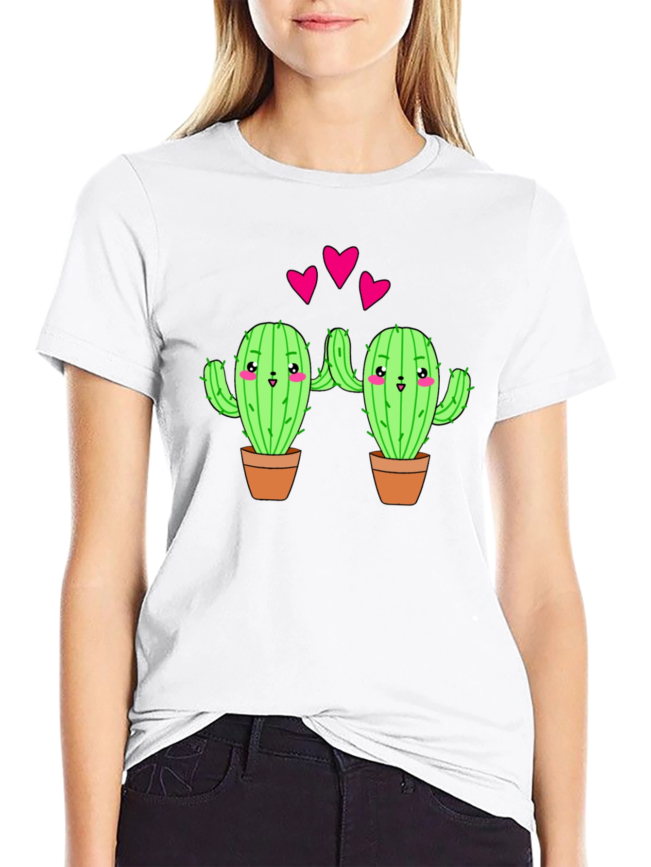 Black Cactus Love Graphic T-Shirt - Black view 9