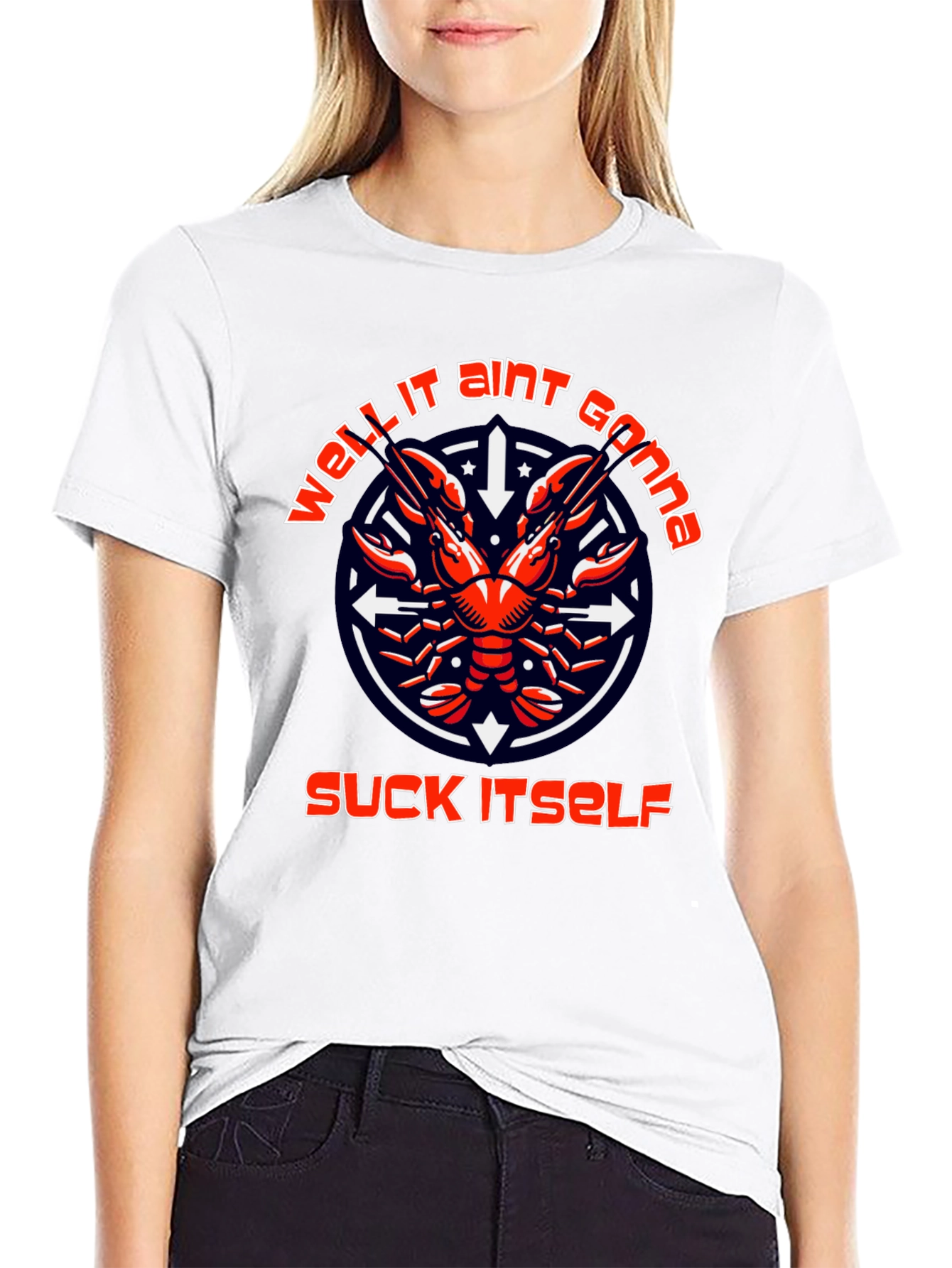 Black Funny Crawfish T-Shirt: Well It Ain't Gonna Suck Itself view 9
