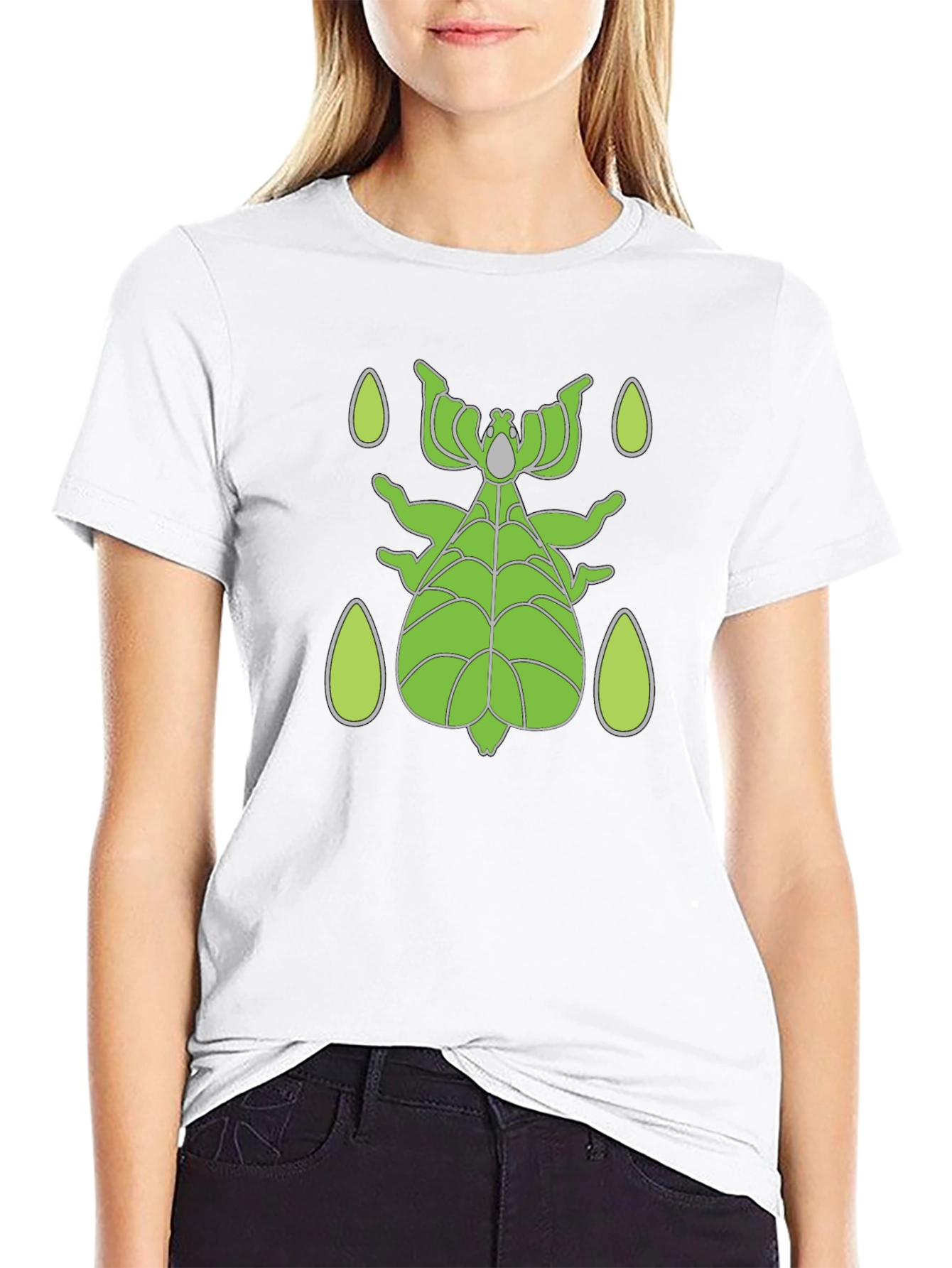 Black Green Stick Bug T-Shirt - Unique Insect Design view 9