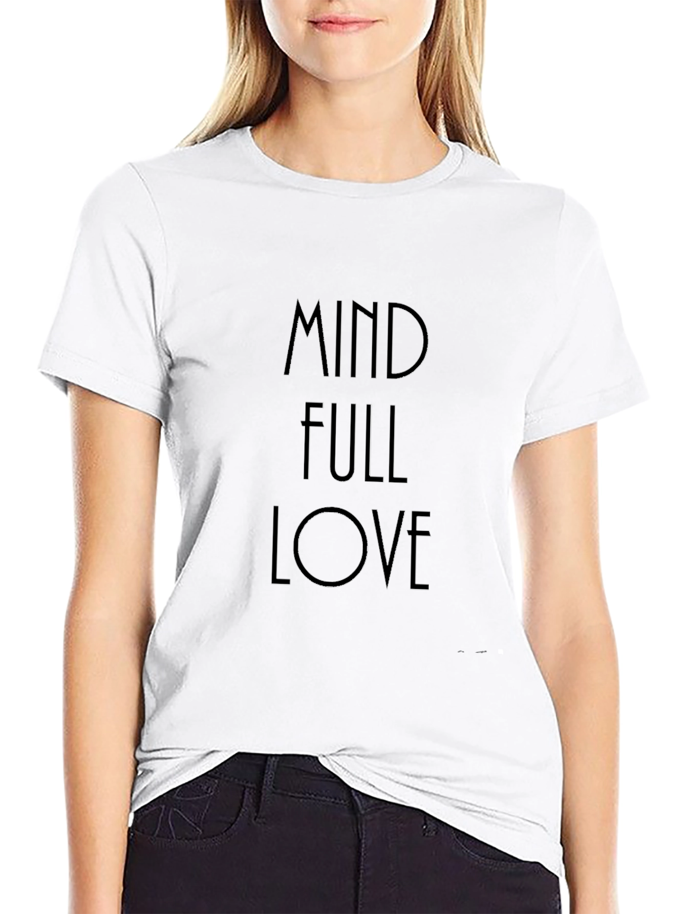 Black Mind Full Love Black T-Shirt view 9