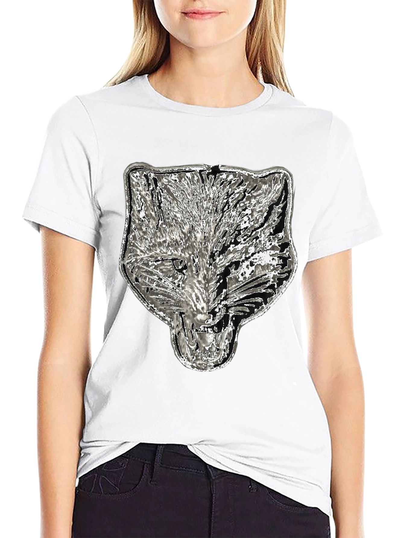 Black Wolf Graphic Tee - Black Cotton Blend view 9