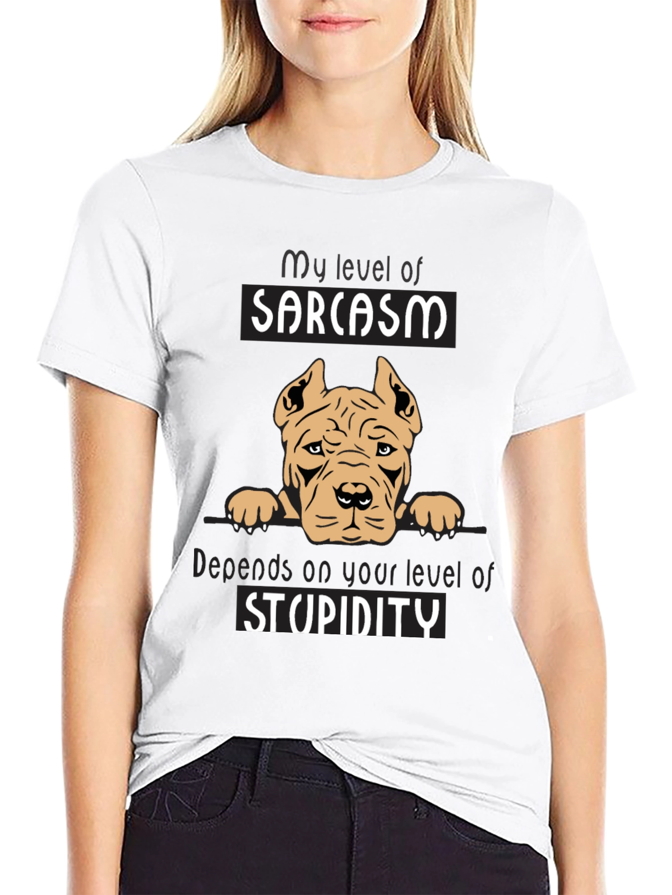 Black Sarcastic Dog Graphic Tee - Men's Black T-Shirt view 9