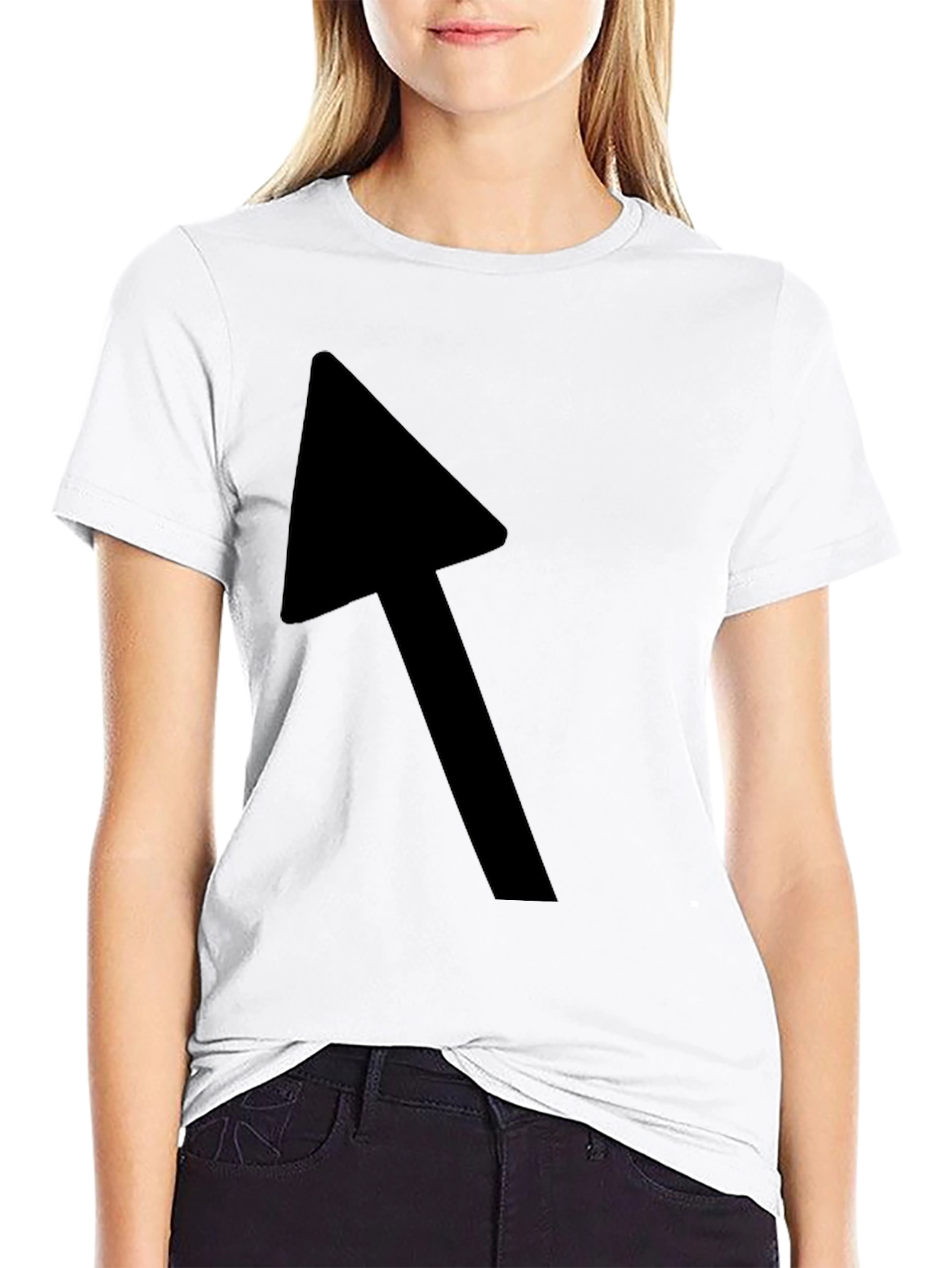Black Black T-Shirt with Bold Arrow Graphic view 9