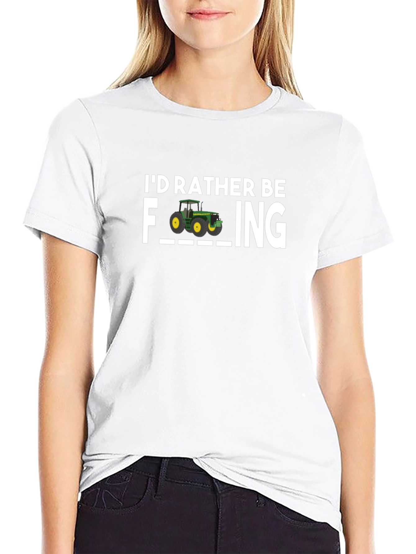 Black I'd Rather Be Farming T-Shirt view 9