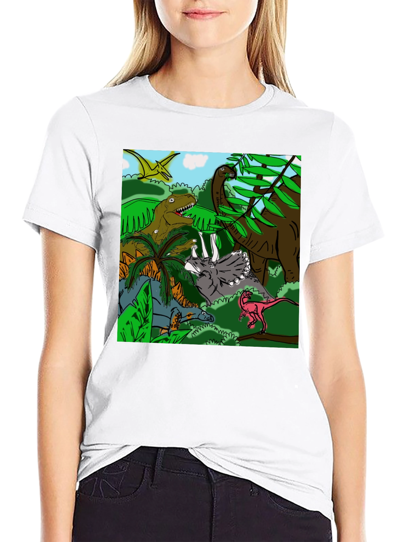 Black Dinosaur T-Shirt: Prehistoric Adventure Tee view 9