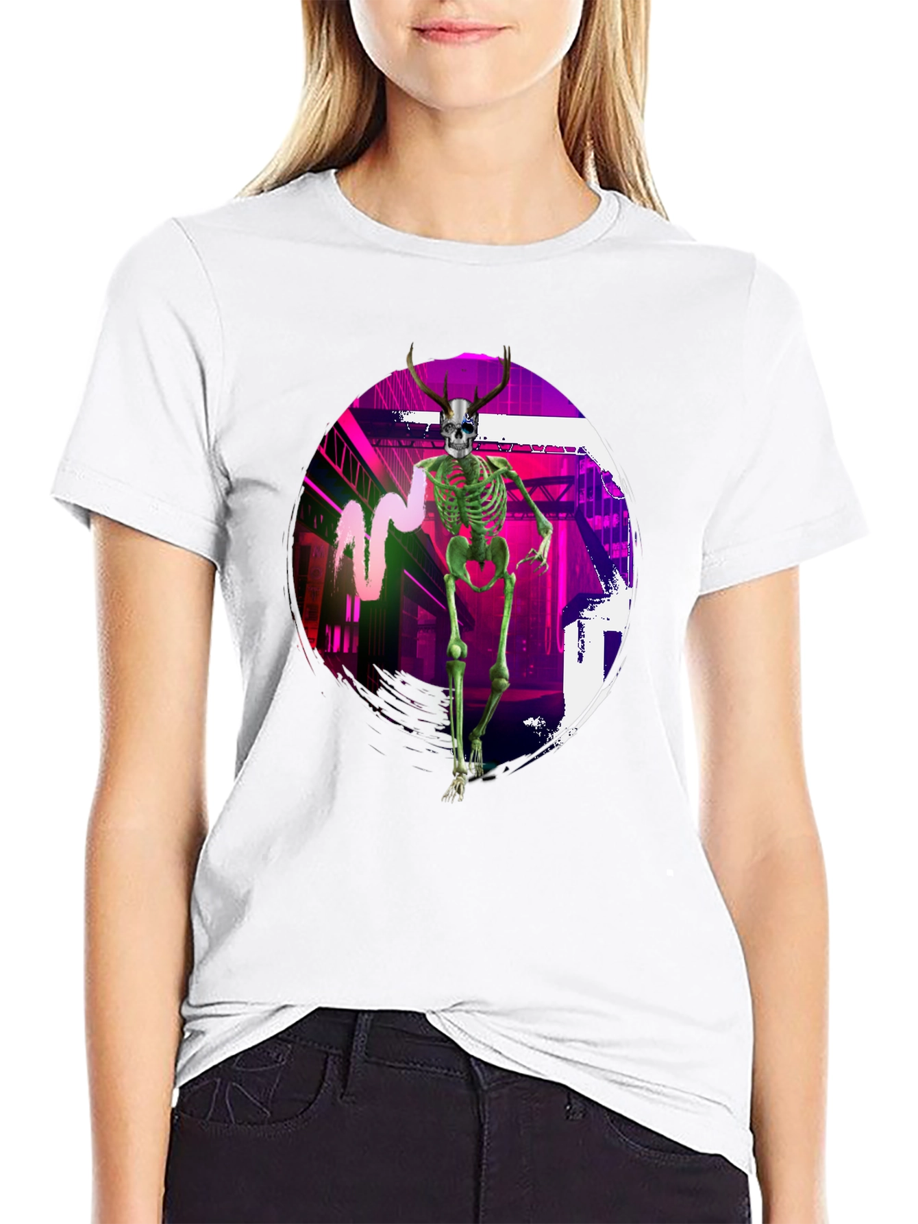 Black Skeleton Graphic T-Shirt - Unique Streetwear Design view 9