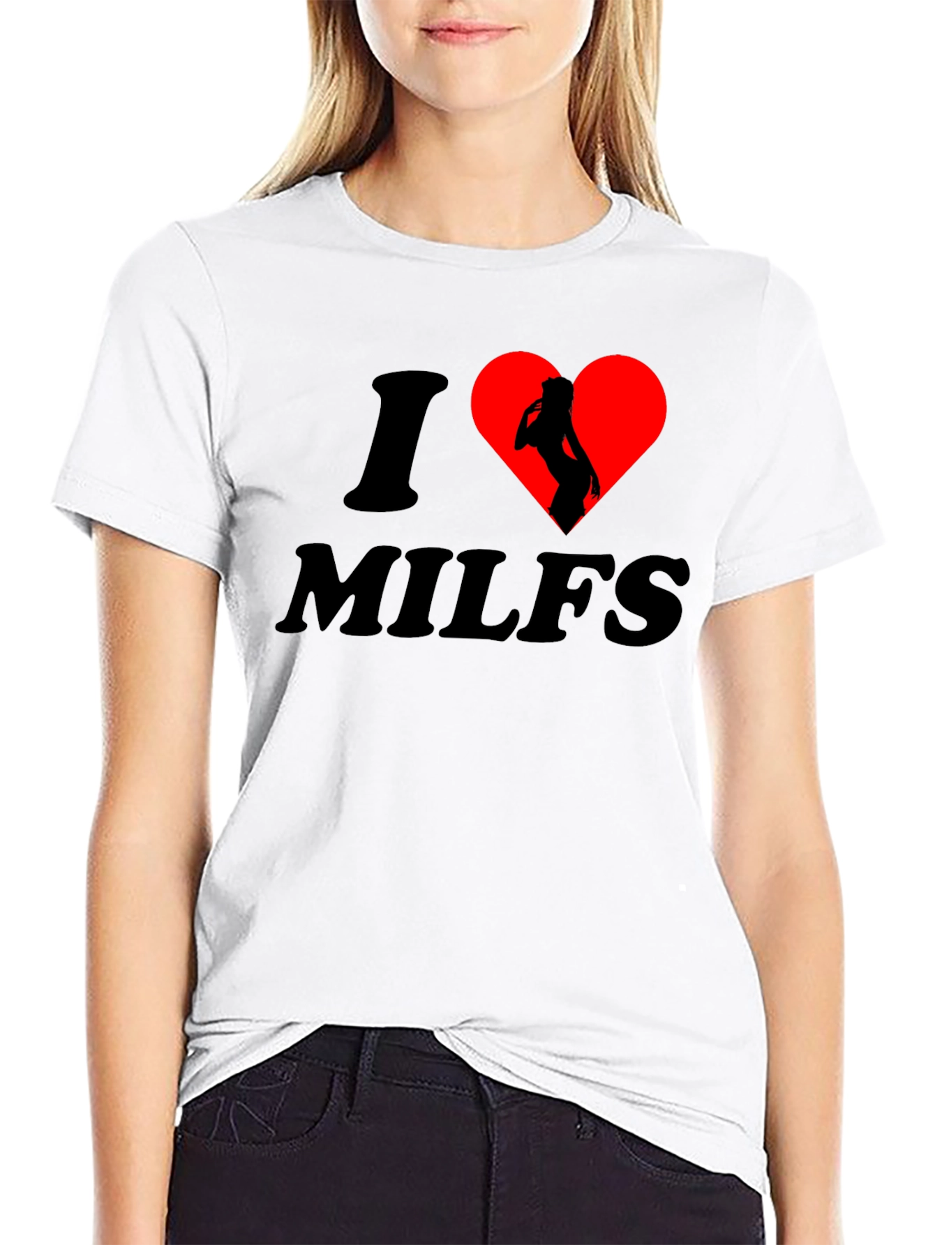 Black I Heart MILFS T-Shirt: Bold Graphic Tee for Confident Individuals view 9
