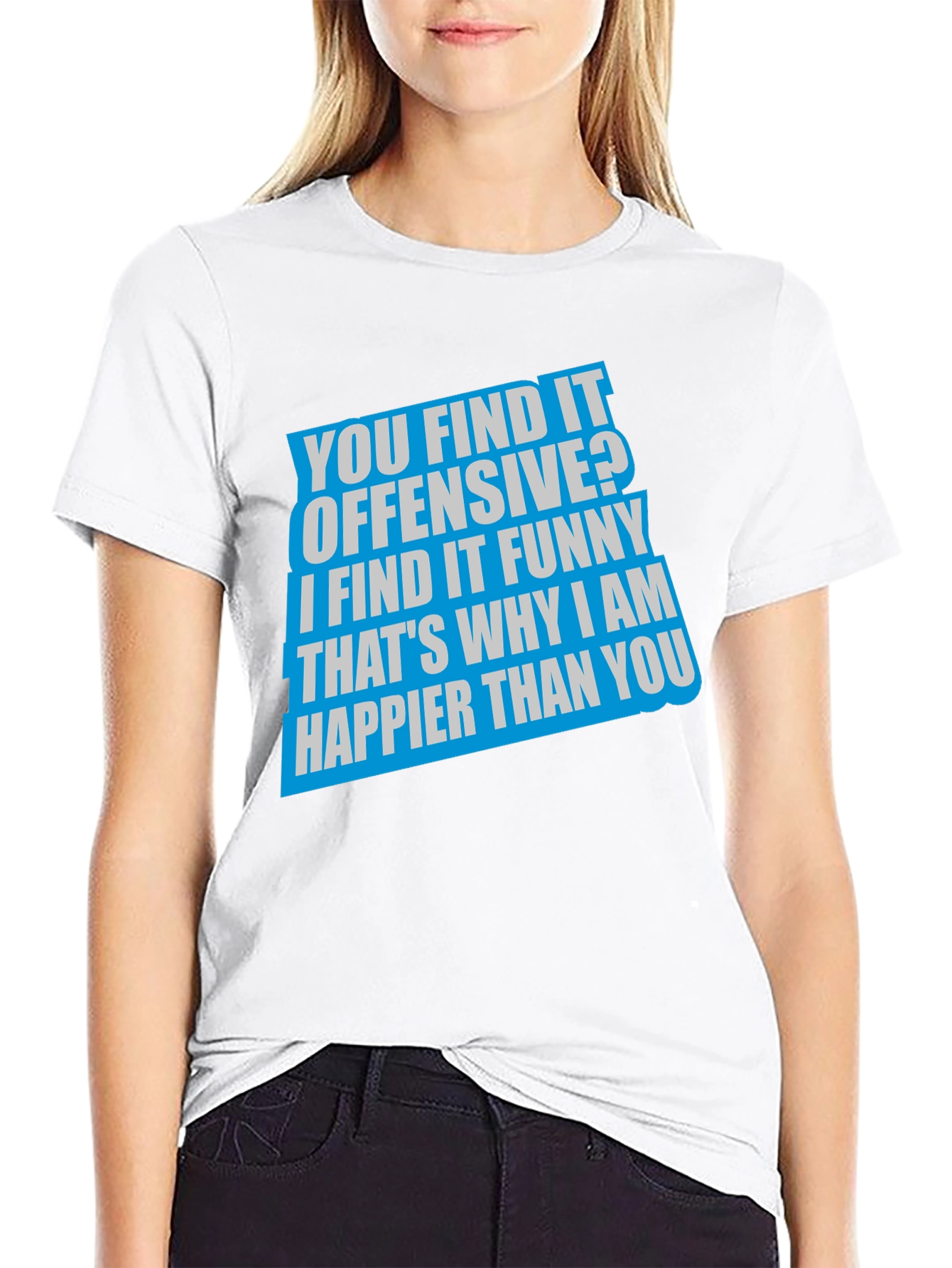Black Offensive Funny Graphic T-Shirt - Black view 9