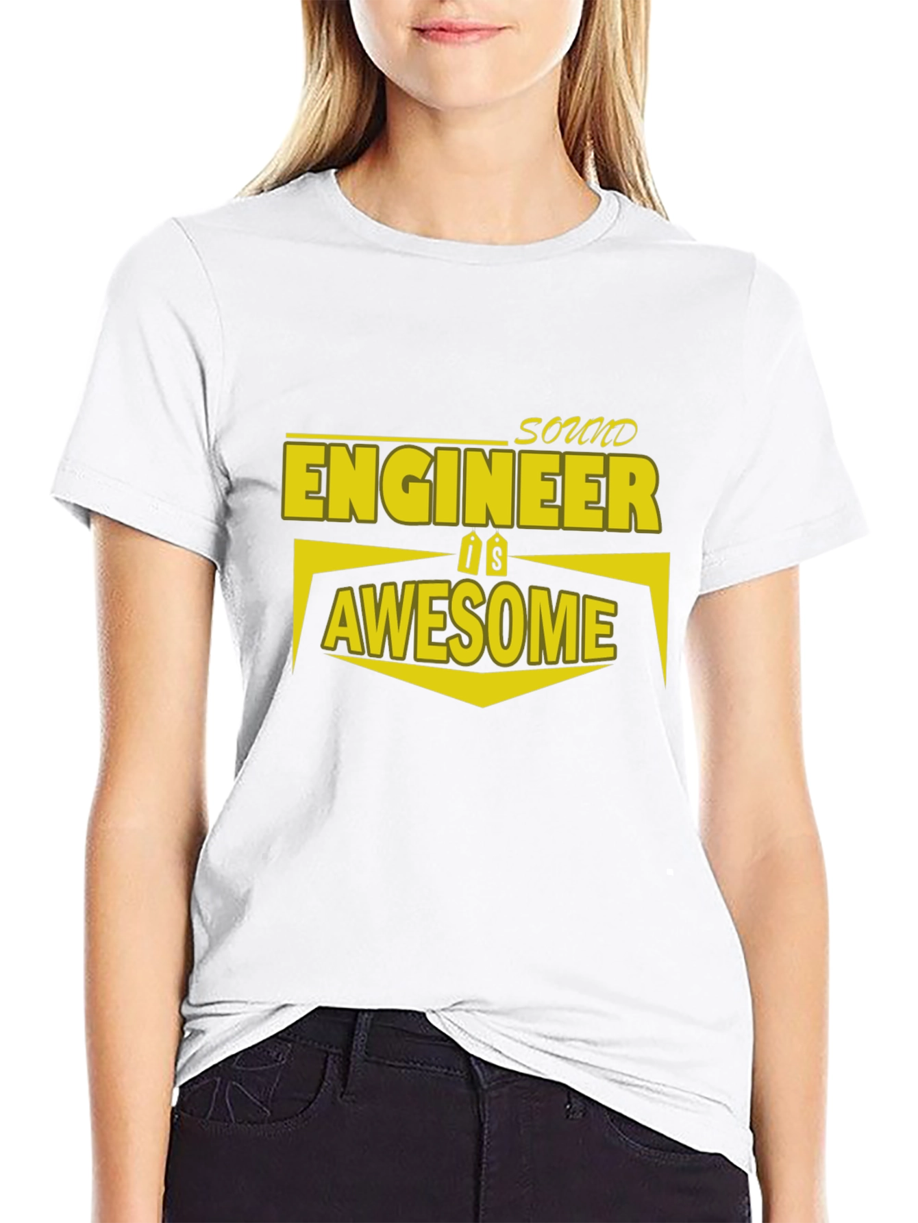Black Sound Engineer is Awesome T-Shirt view 9
