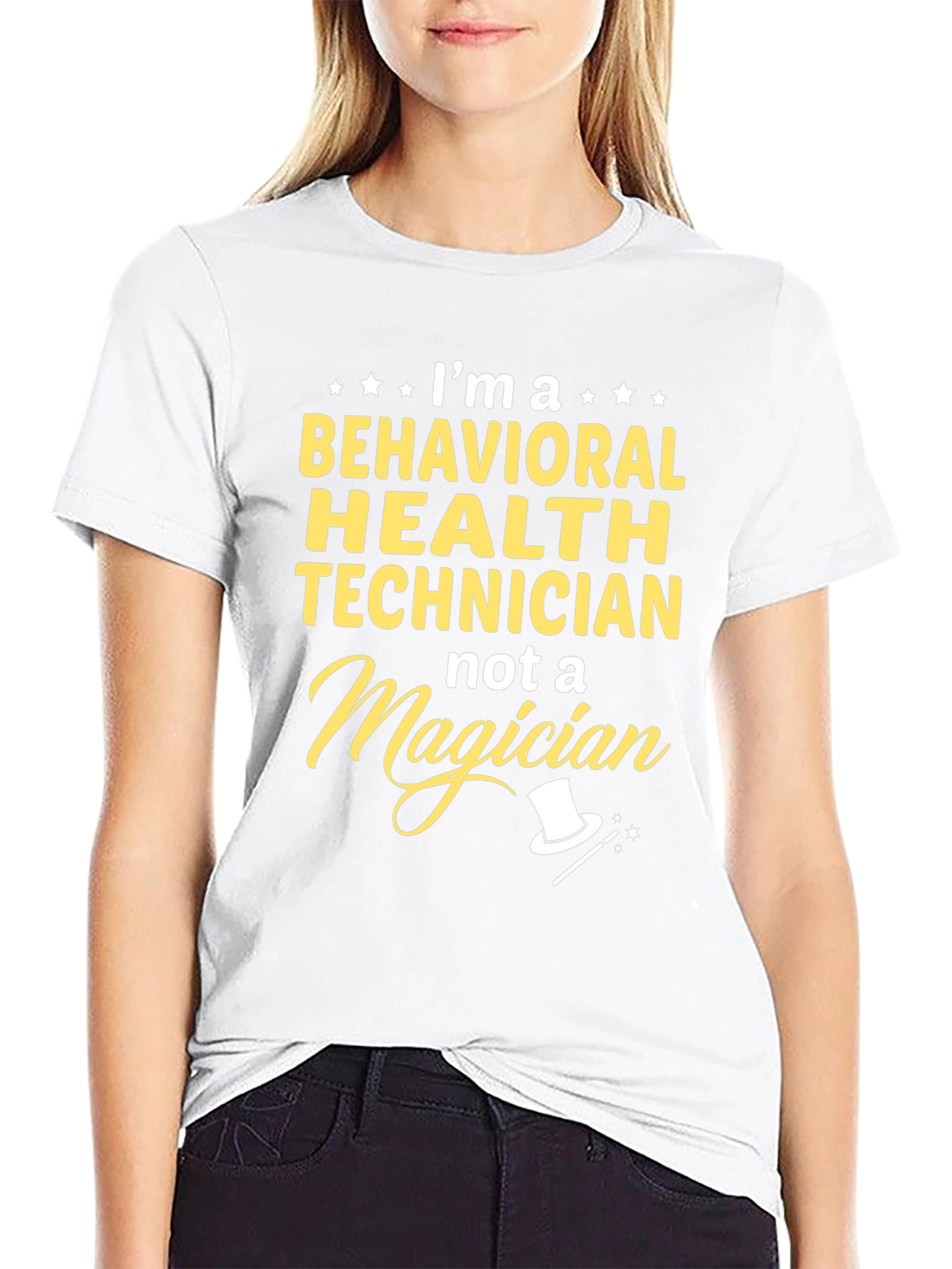 Black Behavioral Health Technician T-Shirt - Not a Magician view 9