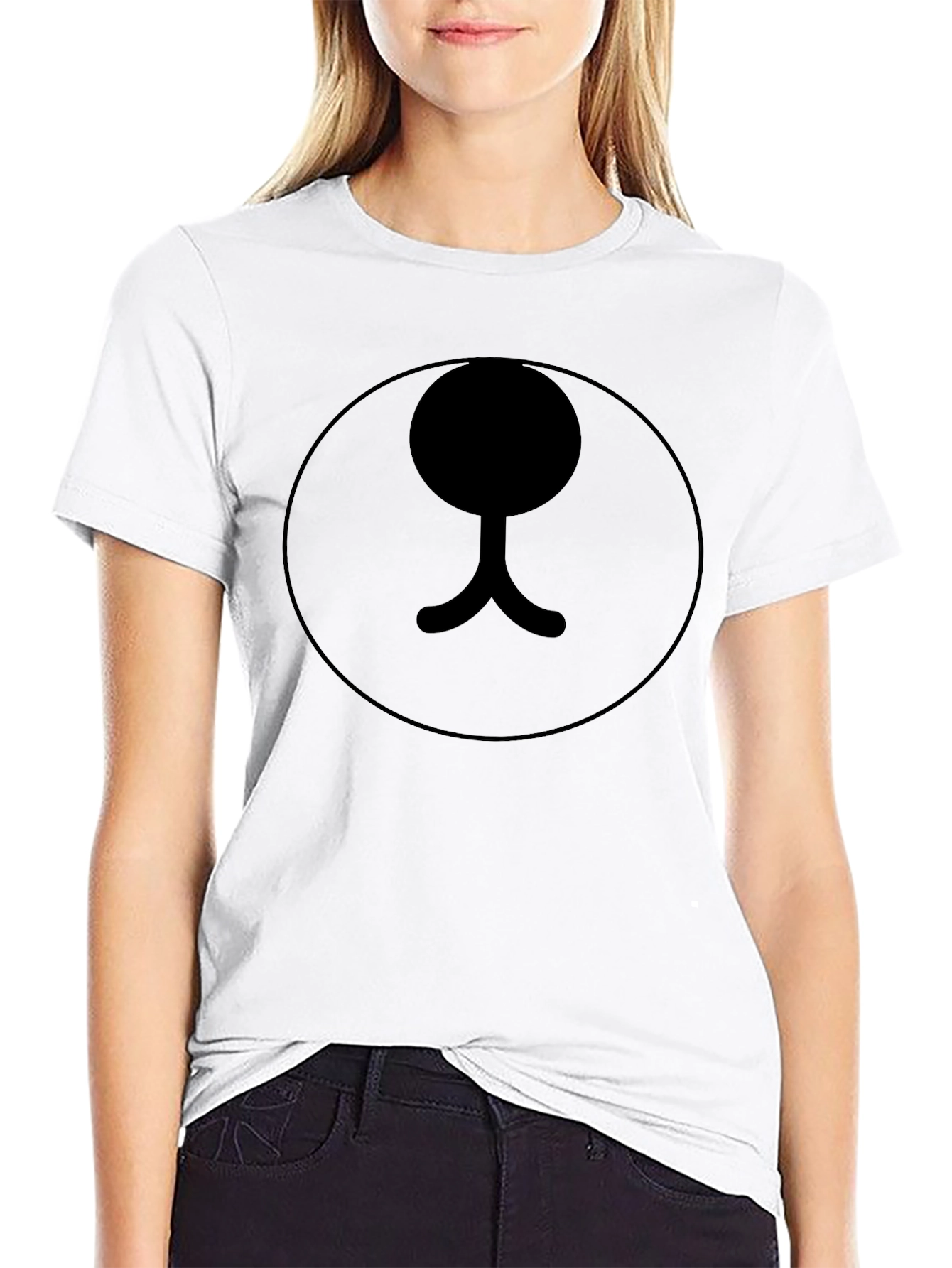 Black Black Bear Face Graphic Tee - Minimalist Style view 9