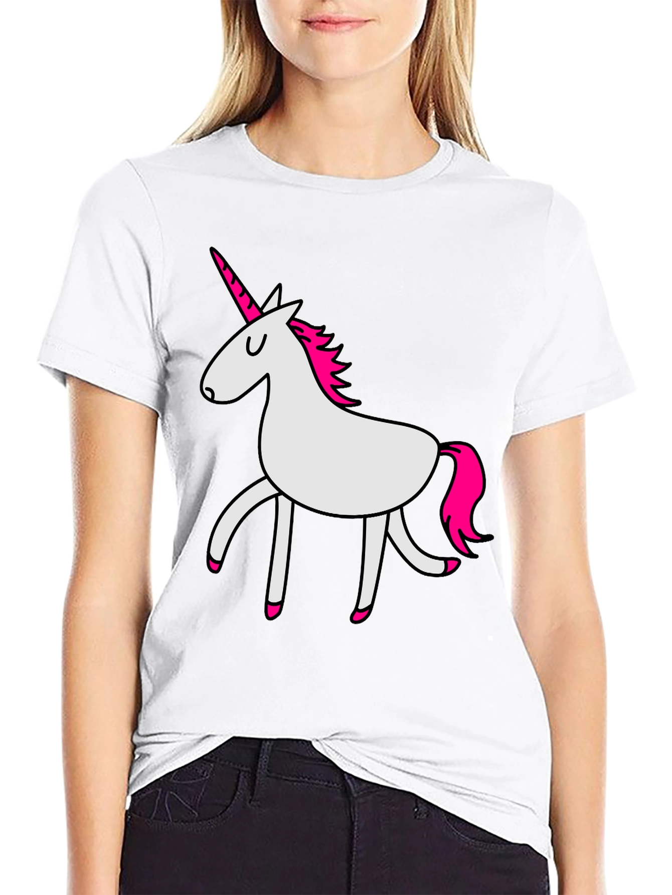 Black Unicorn Graphic T-Shirt - Black Crew Neck Tee view 9