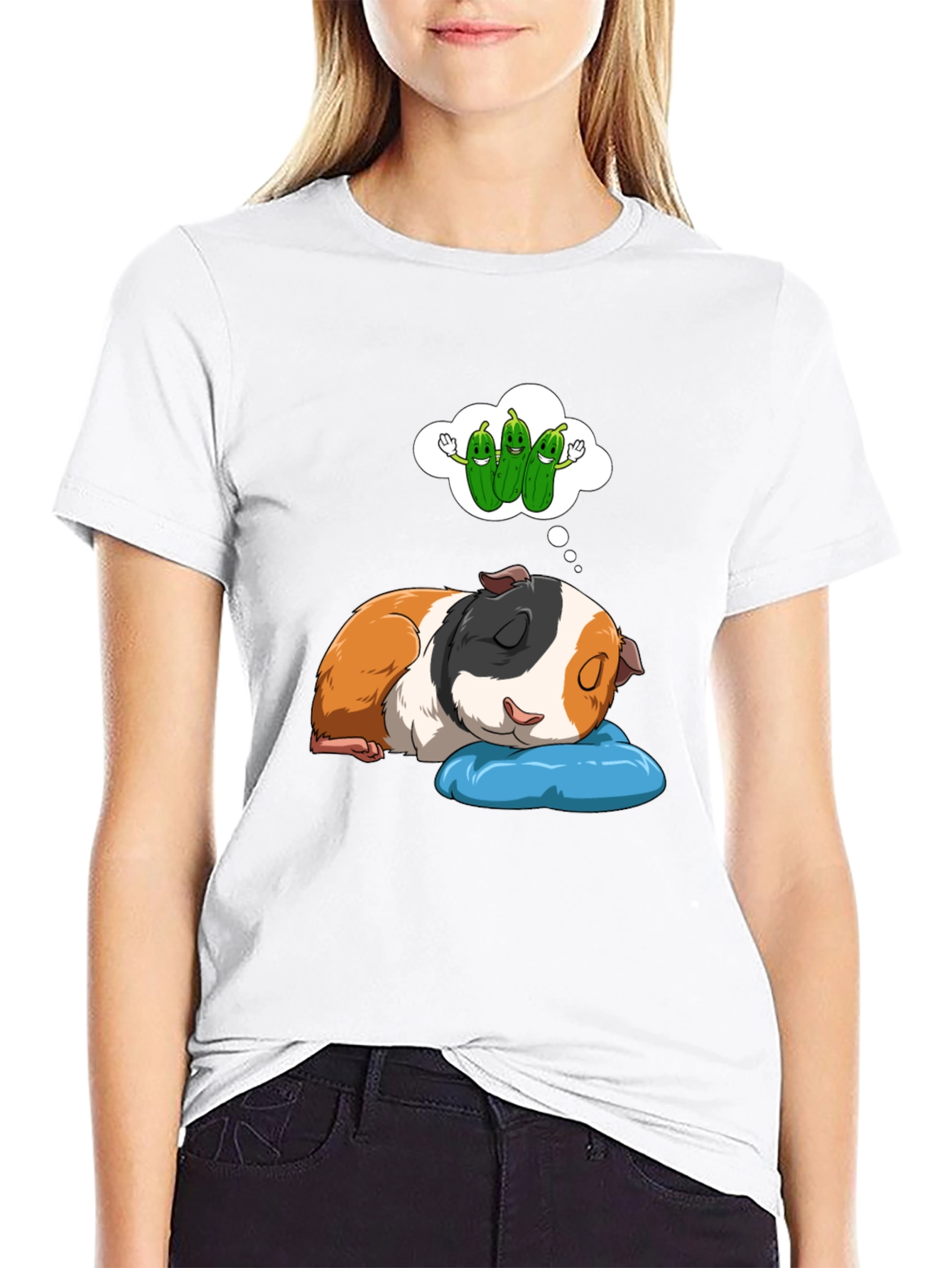 Black Dreaming Guinea Pig T-Shirt - Cute Pet Lover Tee view 9