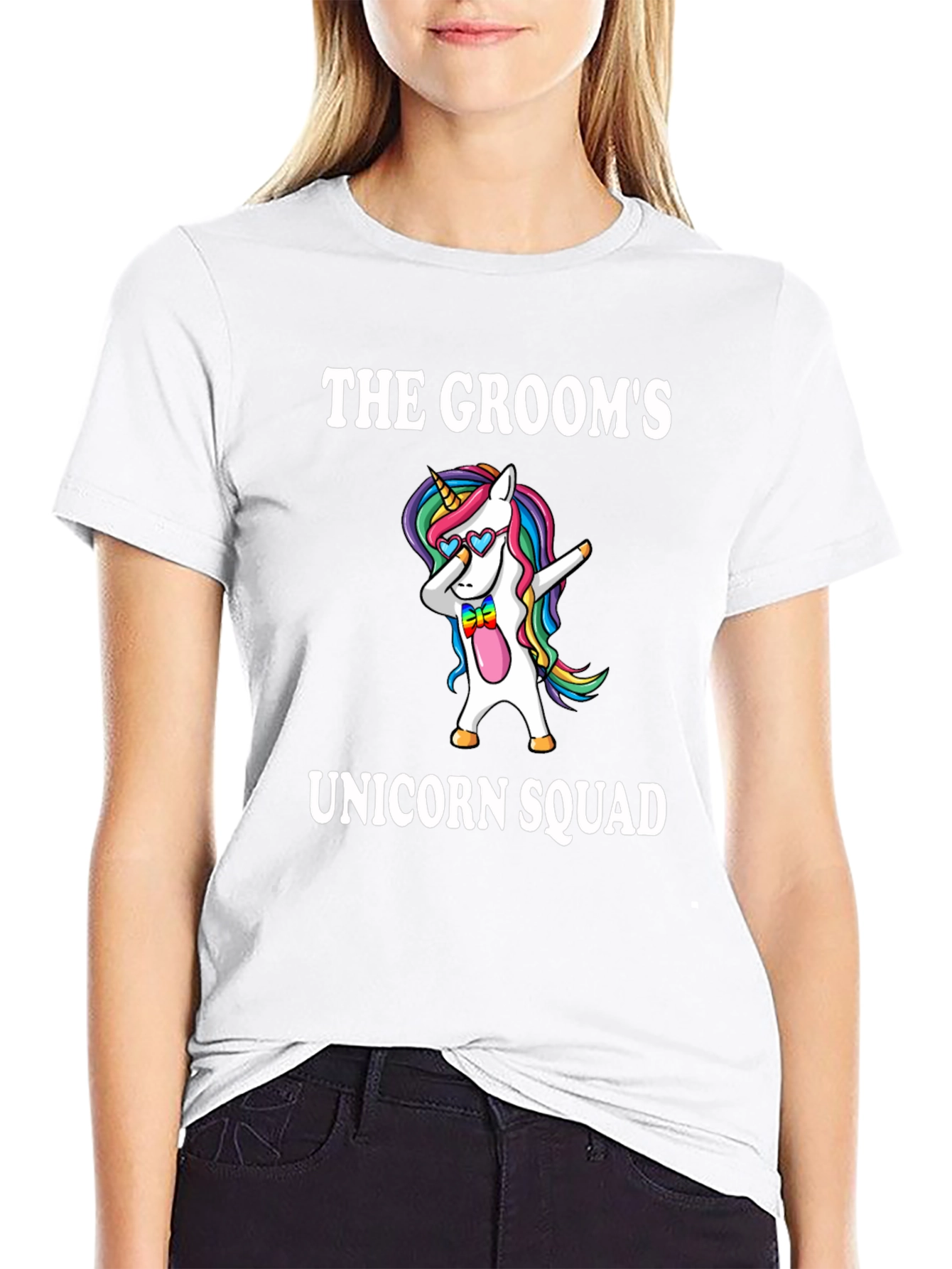Black Groom's Unicorn Squad Black T-Shirt view 9