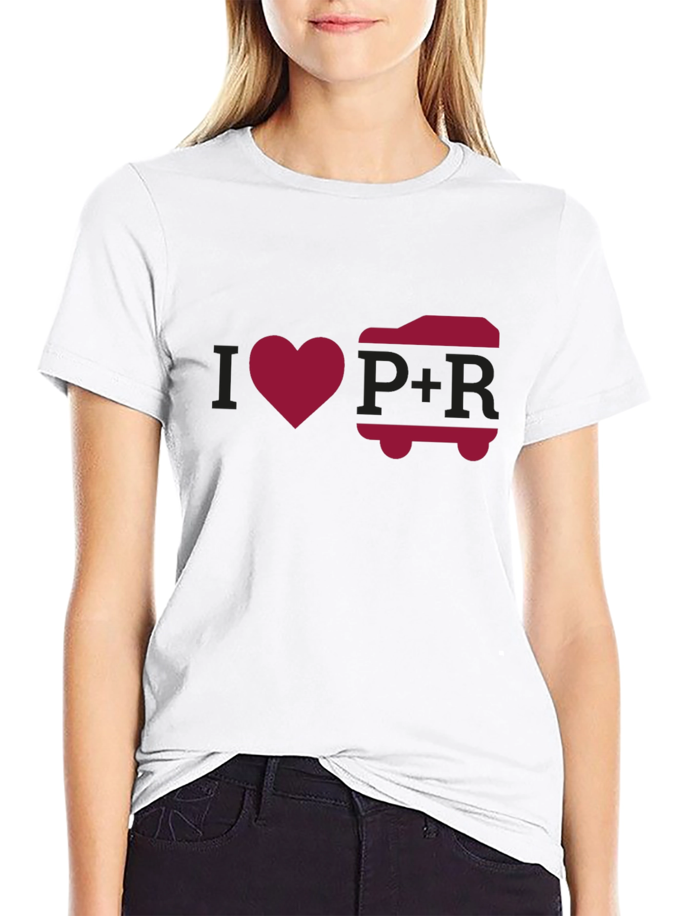 Black I Love P+R Black Graphic Tee view 9