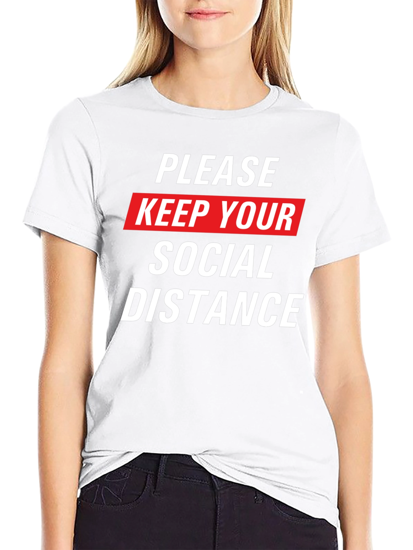 Black Social Distance Graphic Tee view 9
