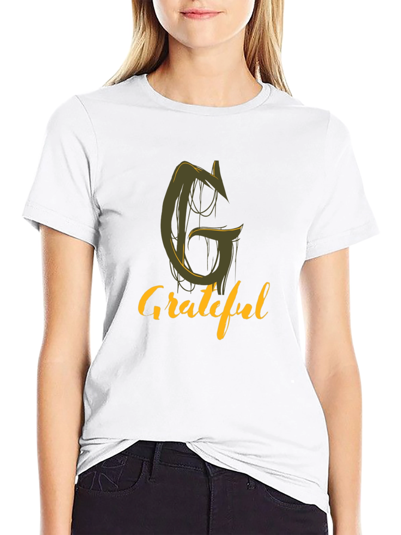 Black Grateful Graphic Tee - Stylish Black T-Shirt view 9