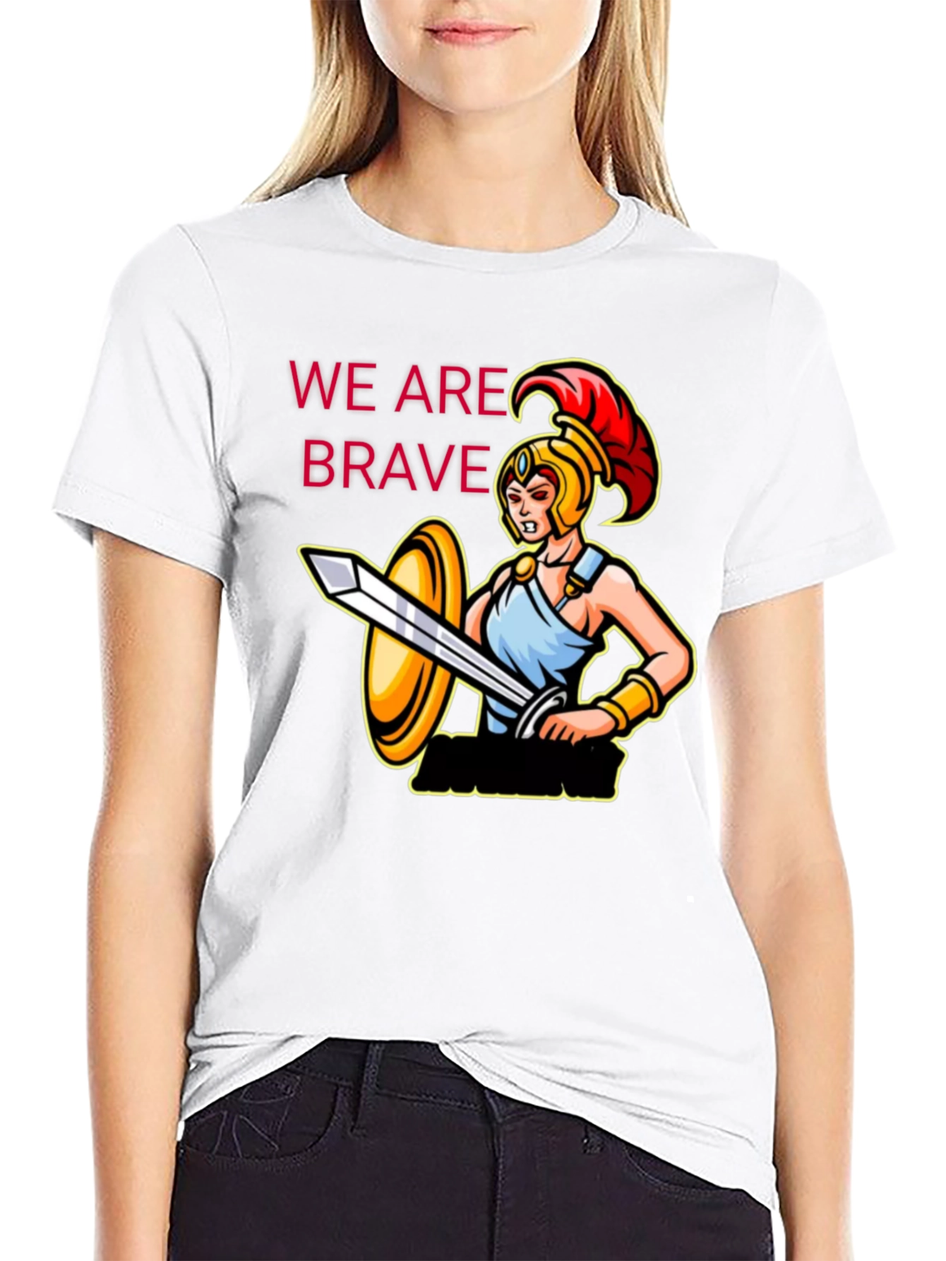 Black Brave Warrior Graphic Tee - Black Cotton T-Shirt view 9