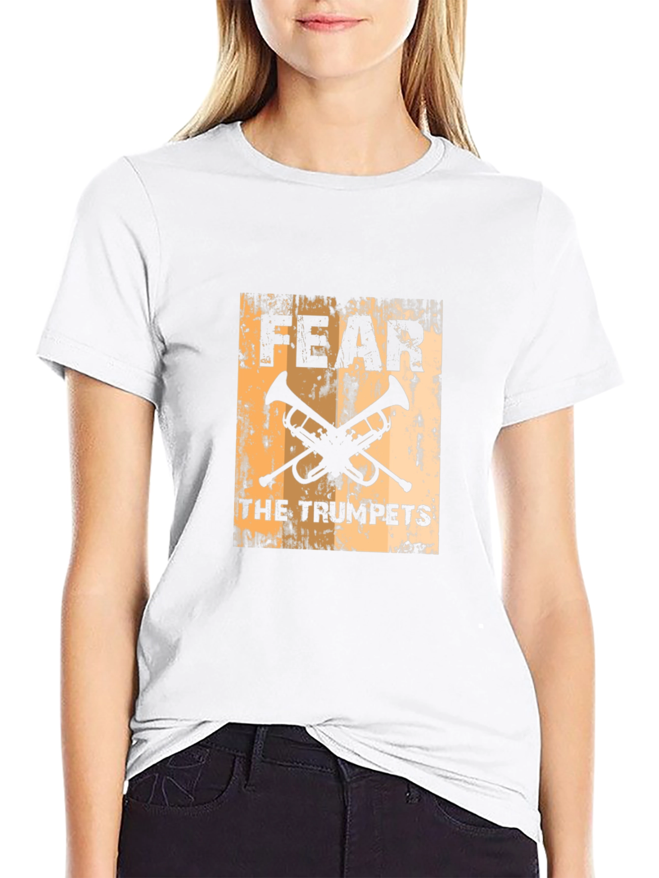 Black Fear the Trumpets Black Graphic Tee view 9