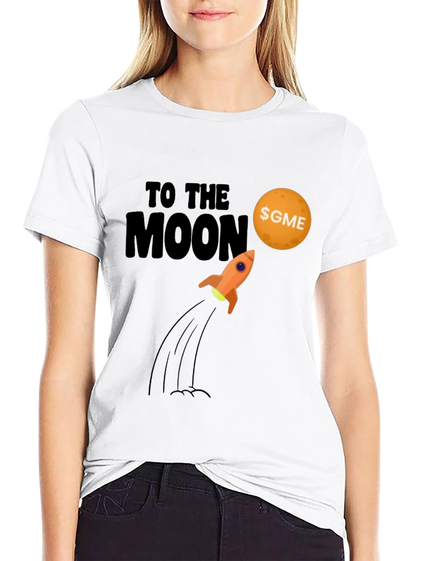 Black GME To The Moon Black T-Shirt view 9