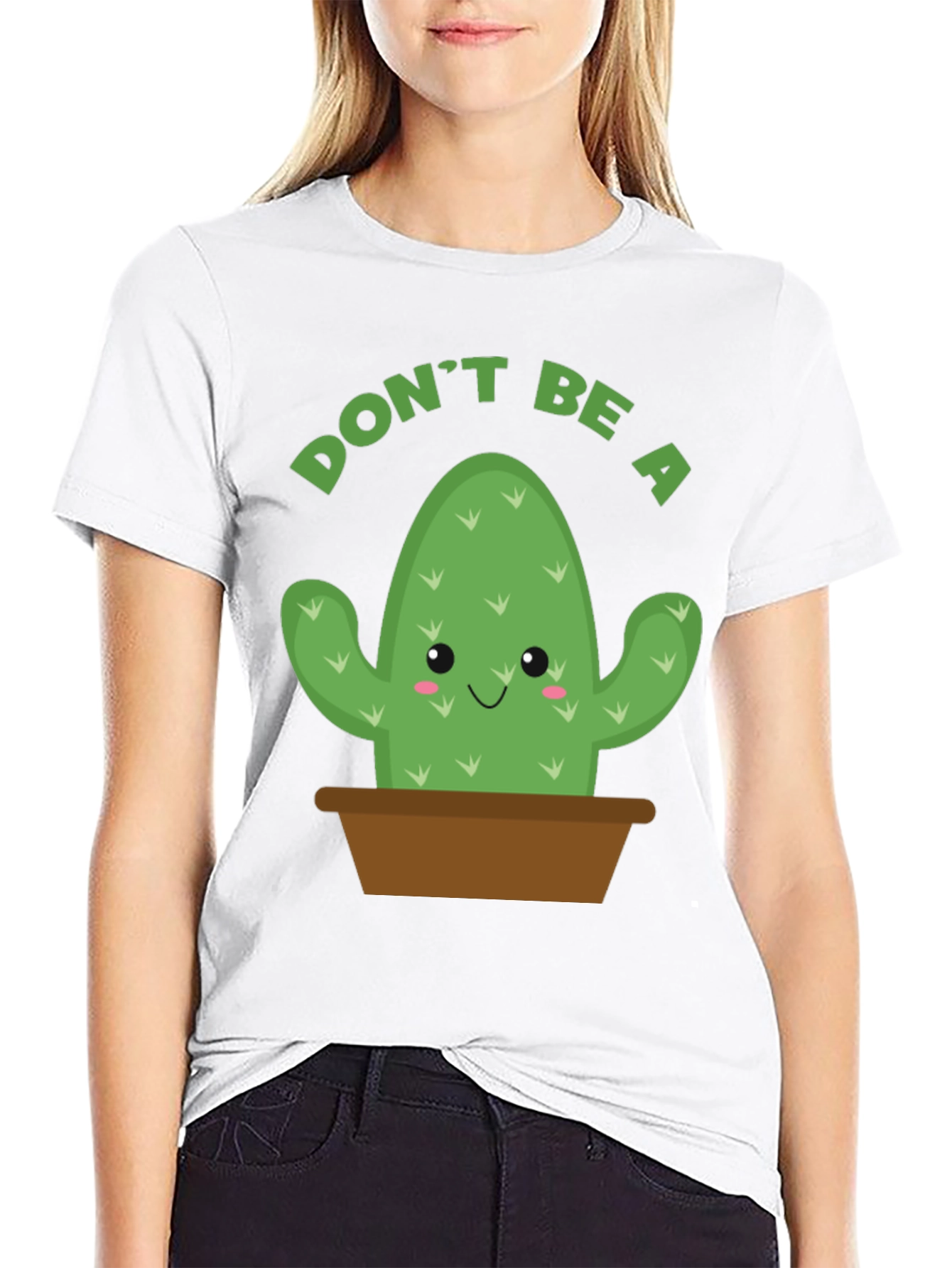 Black Don't Be A Prick T-Shirt - Cactus Graphic Tee view 9