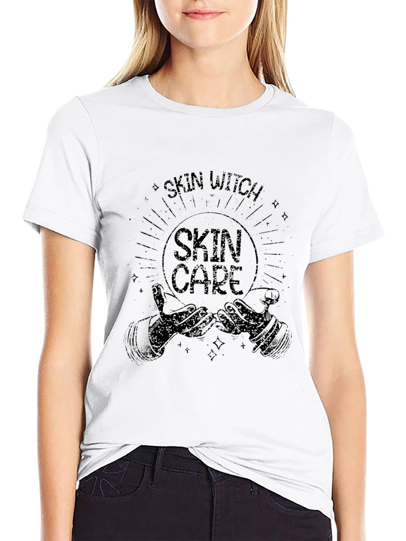 Black Skin Witch Skin Care Graphic T-Shirt view 9