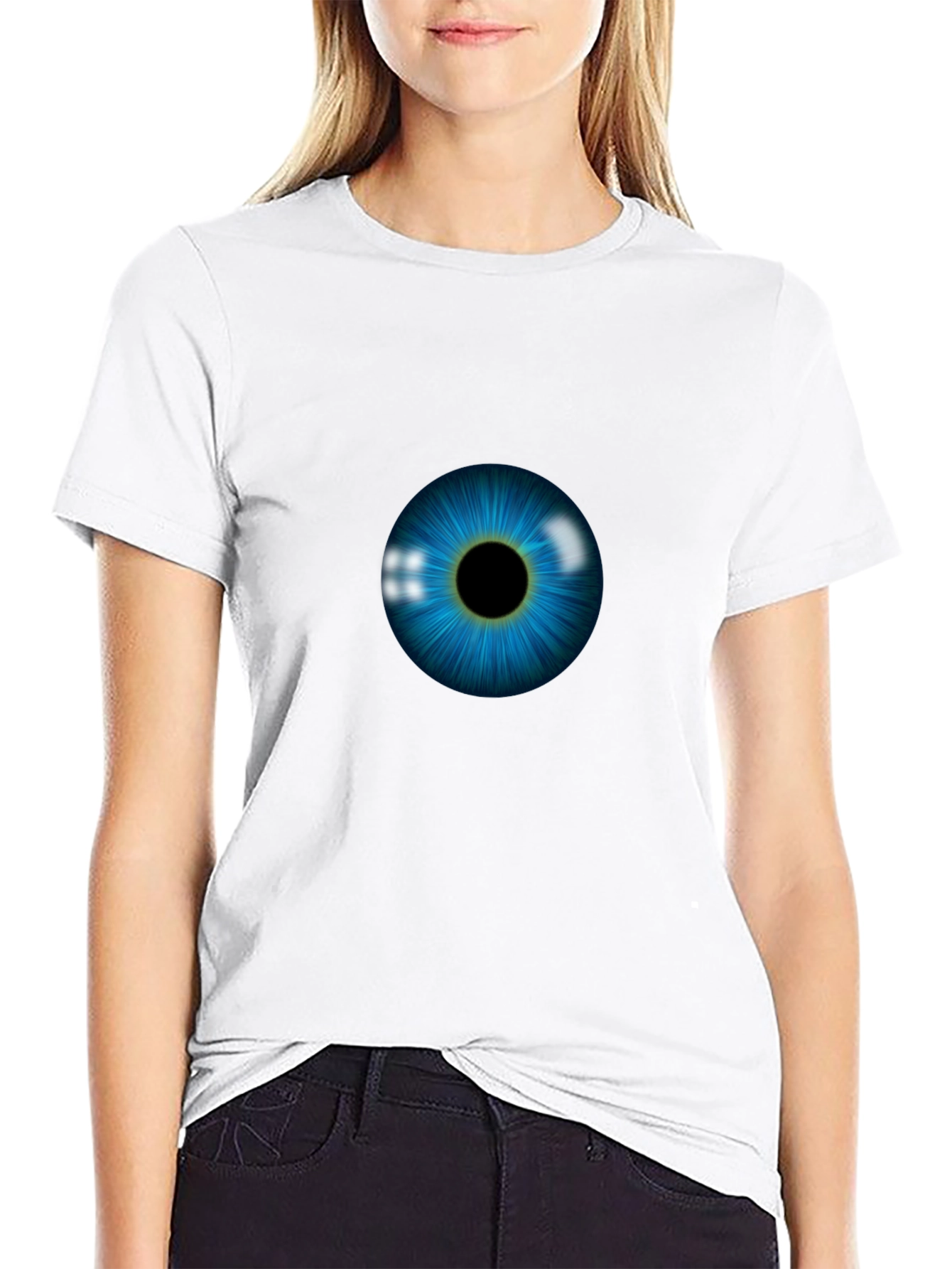 Black Eye See You: Graphic Print Black T-Shirt view 9